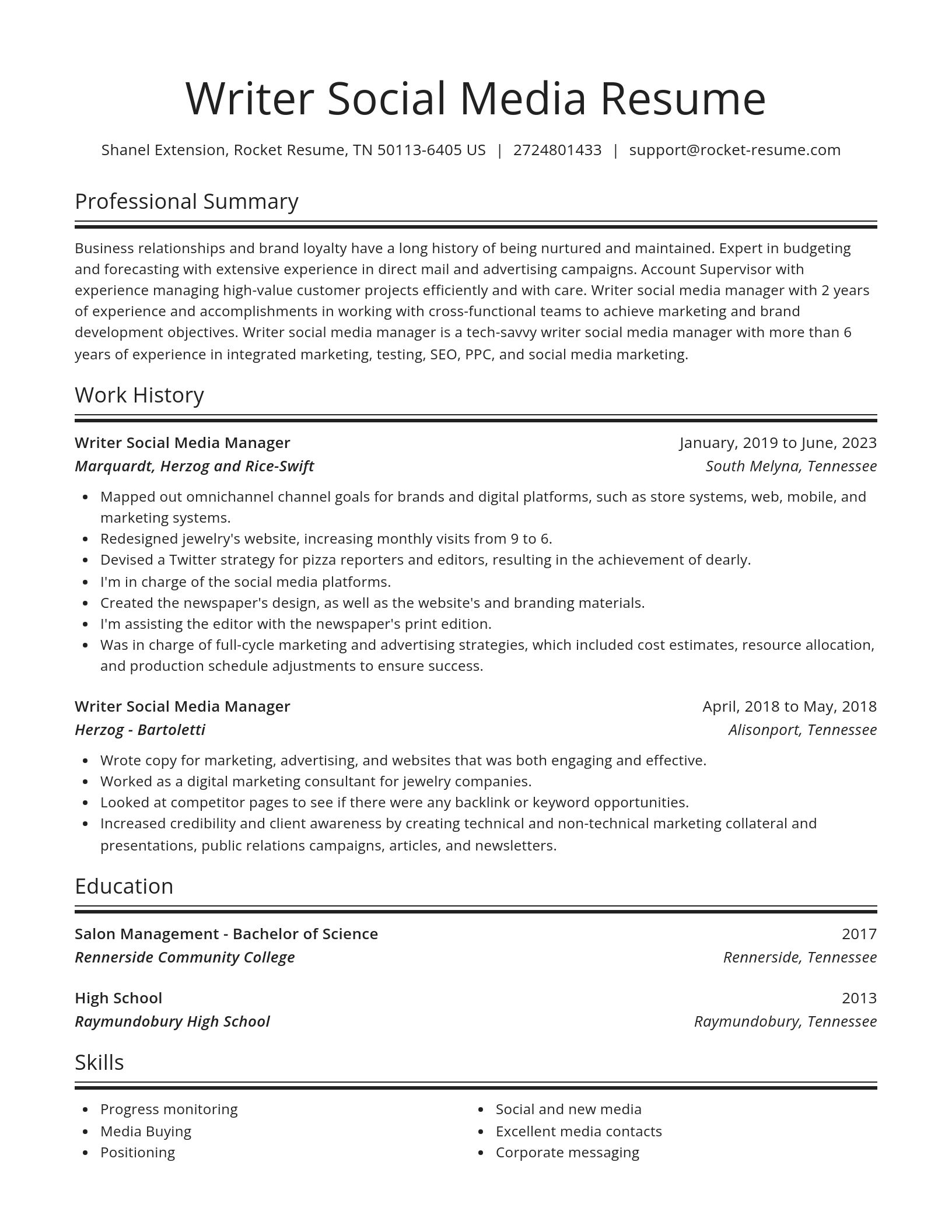 Spotlight resume template