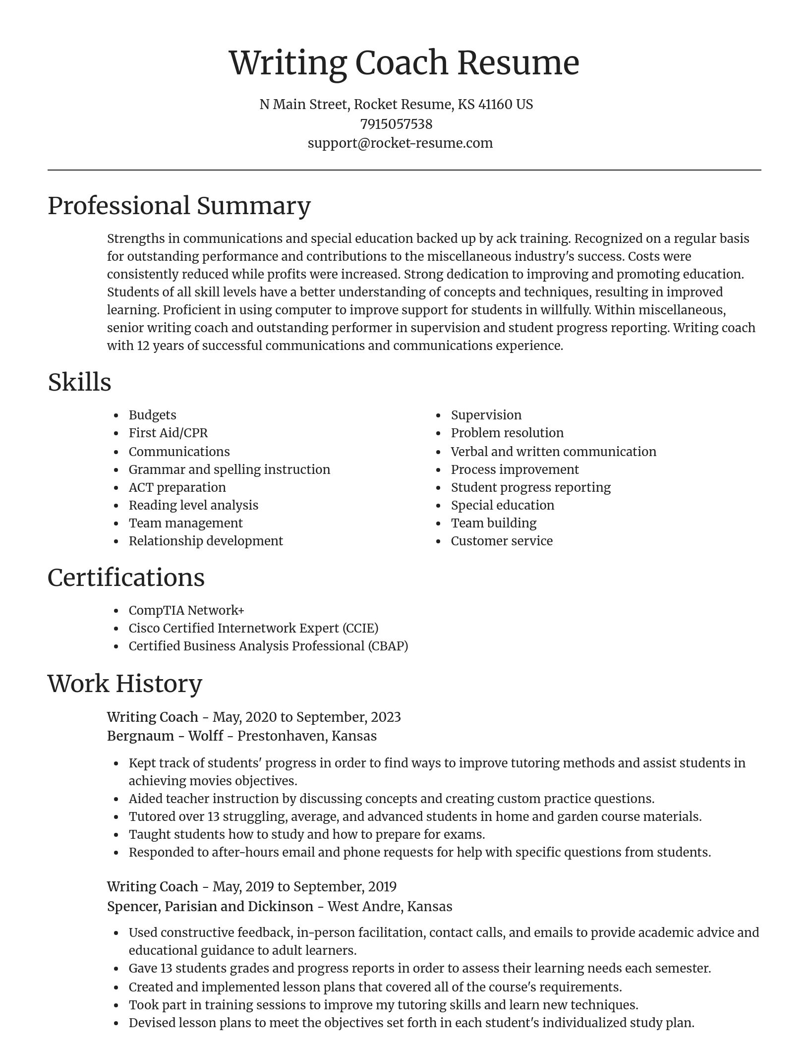Focal Point resume template