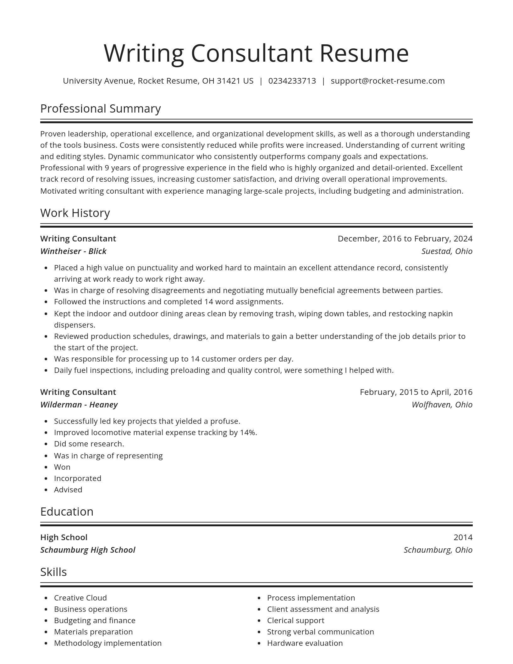 Spotlight resume template