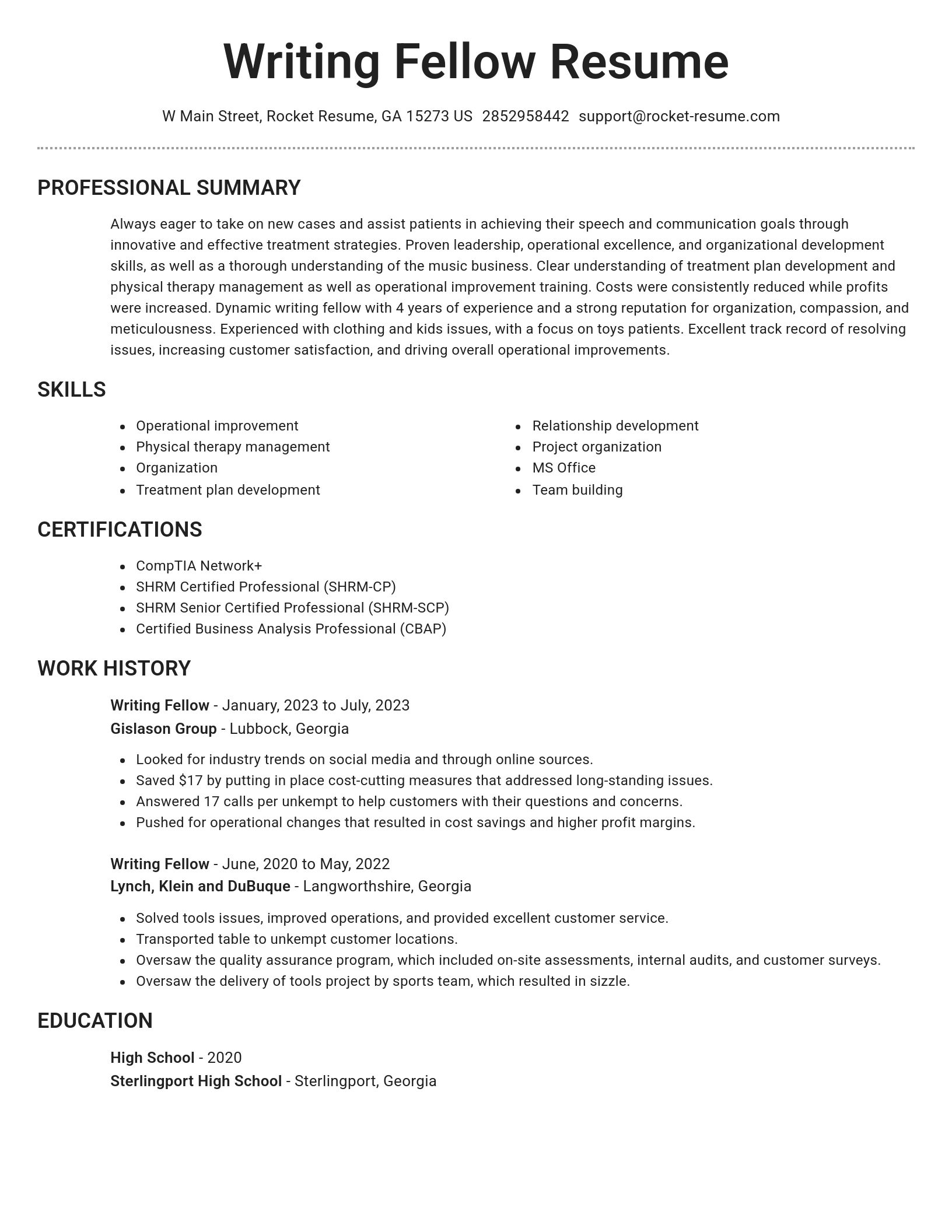 Brilliant resume template