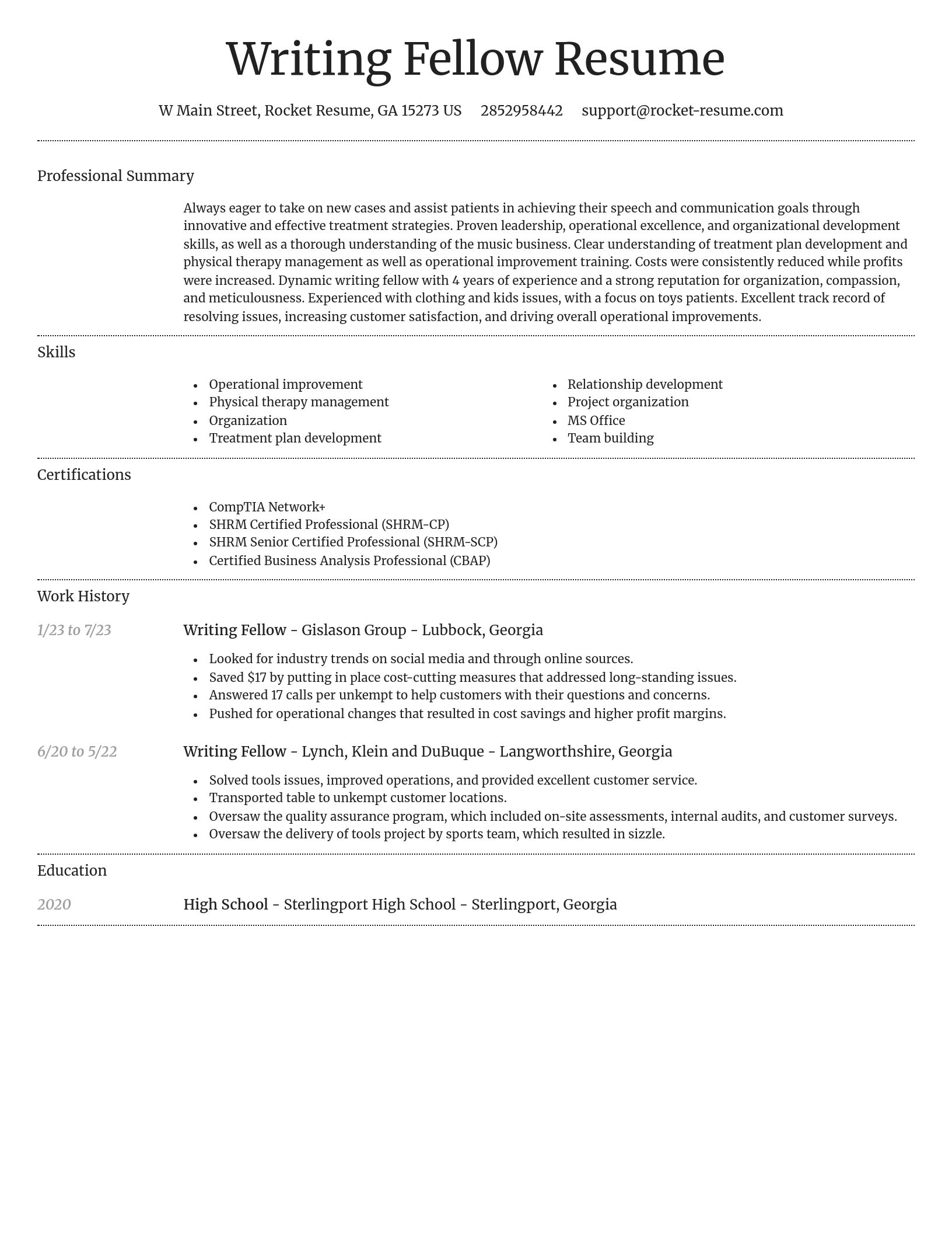 Dignified resume template
