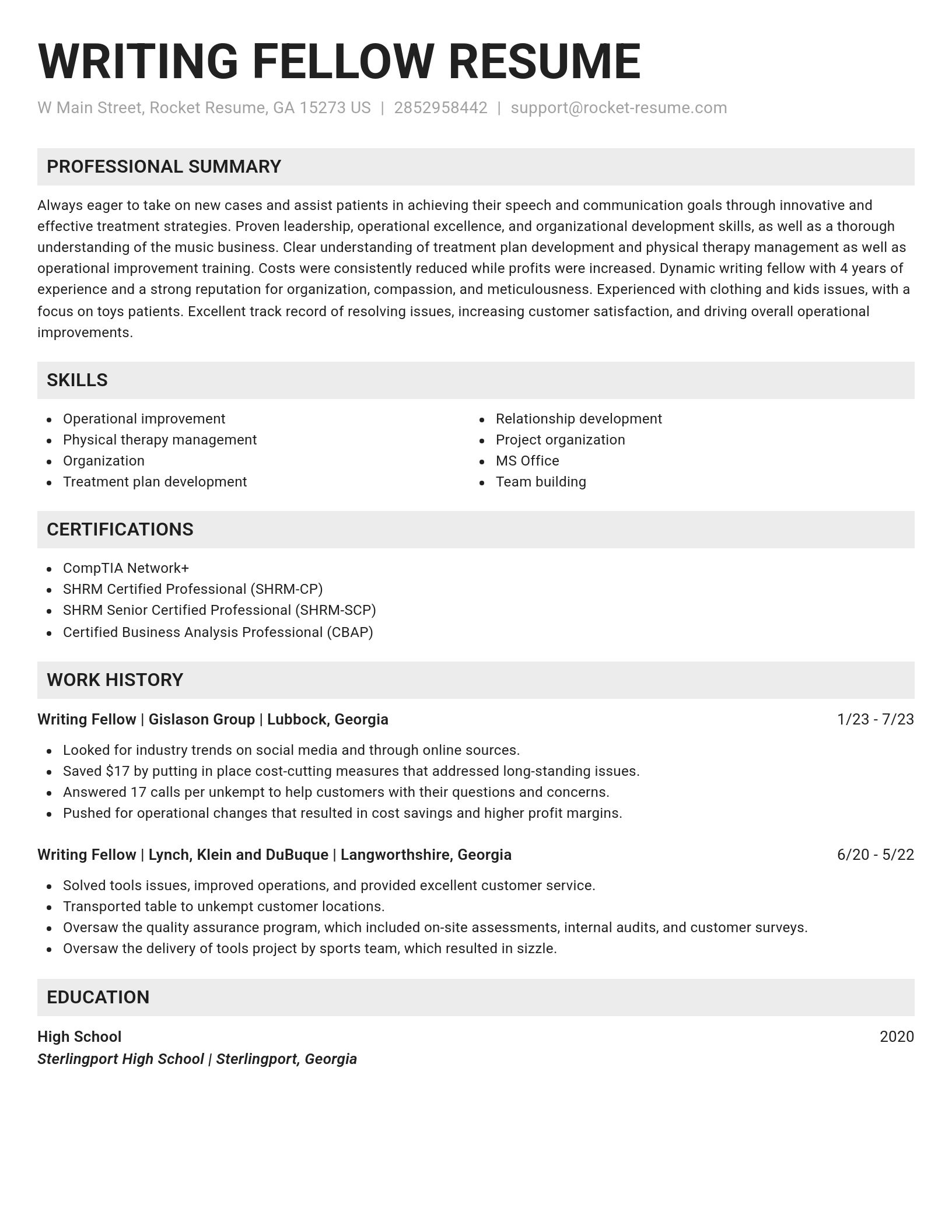 Genius resume template