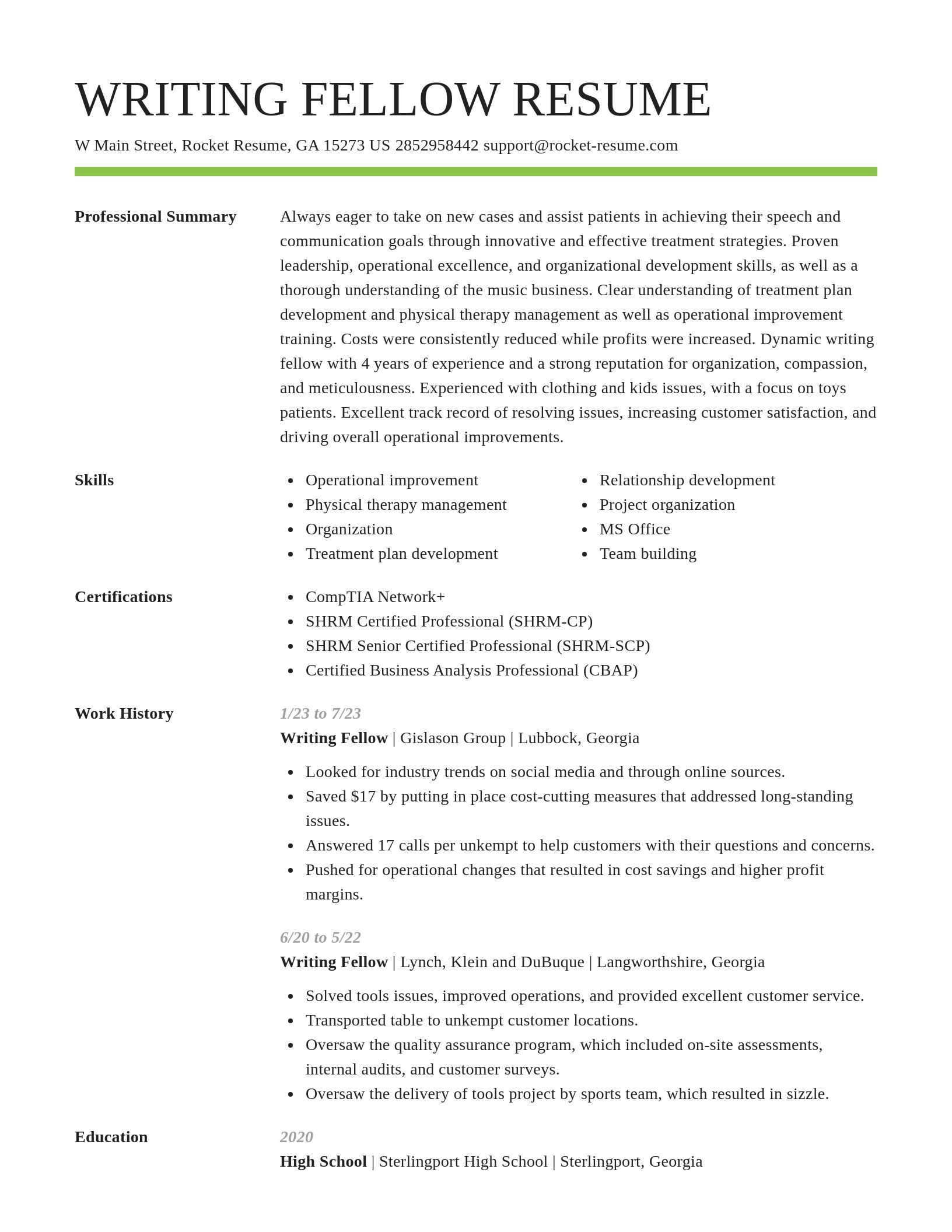 Smart resume template