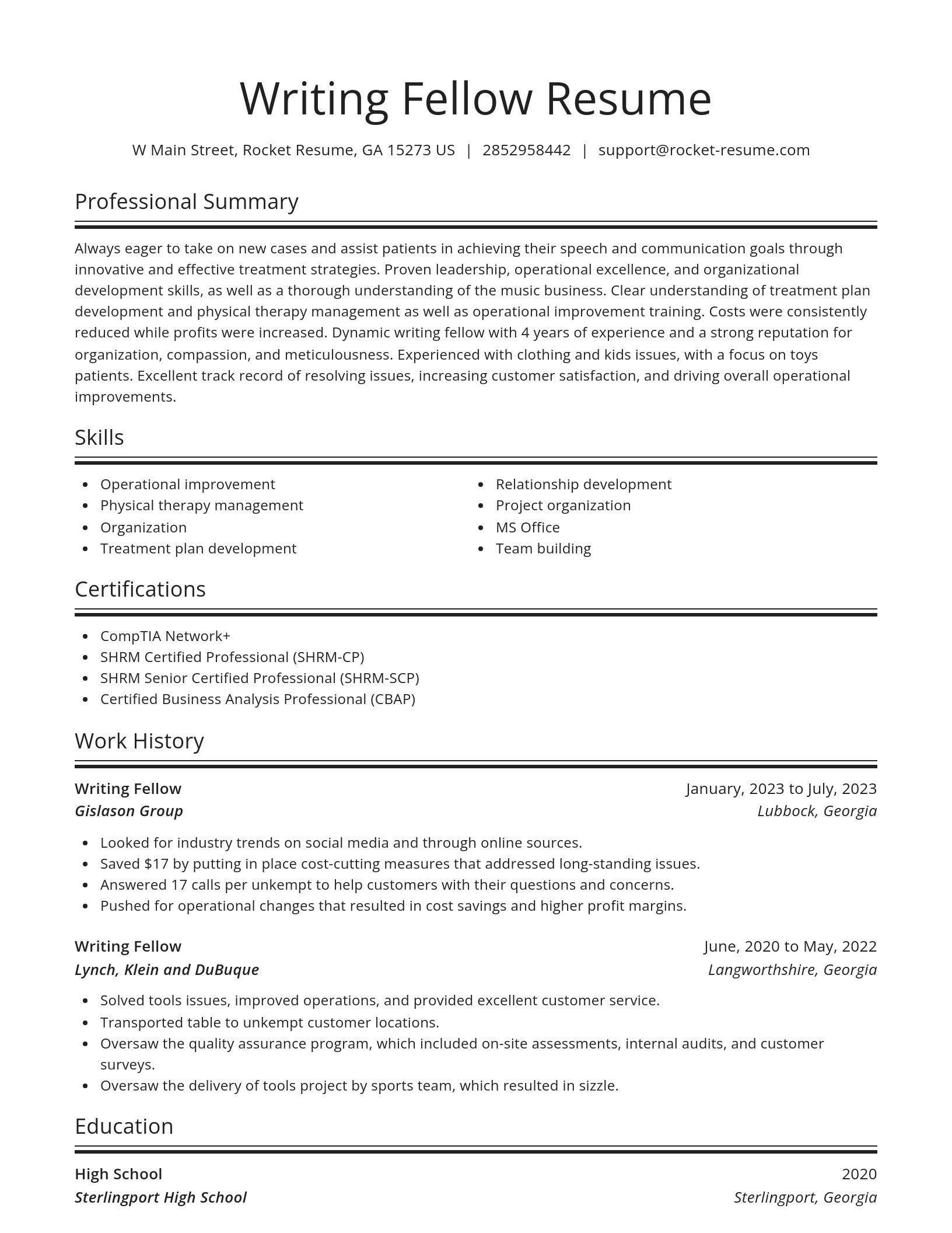 Spotlight resume template