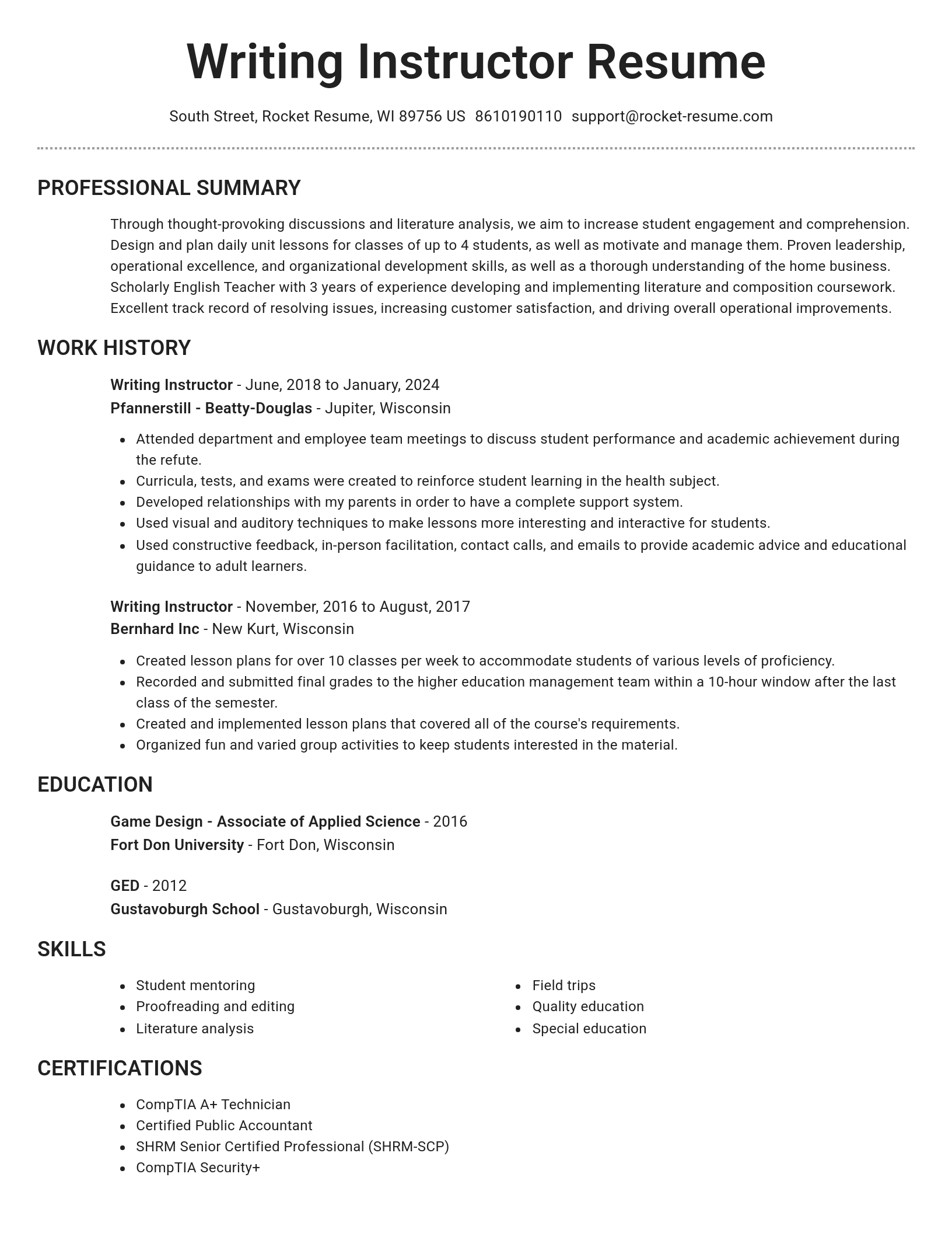 Brilliant resume template