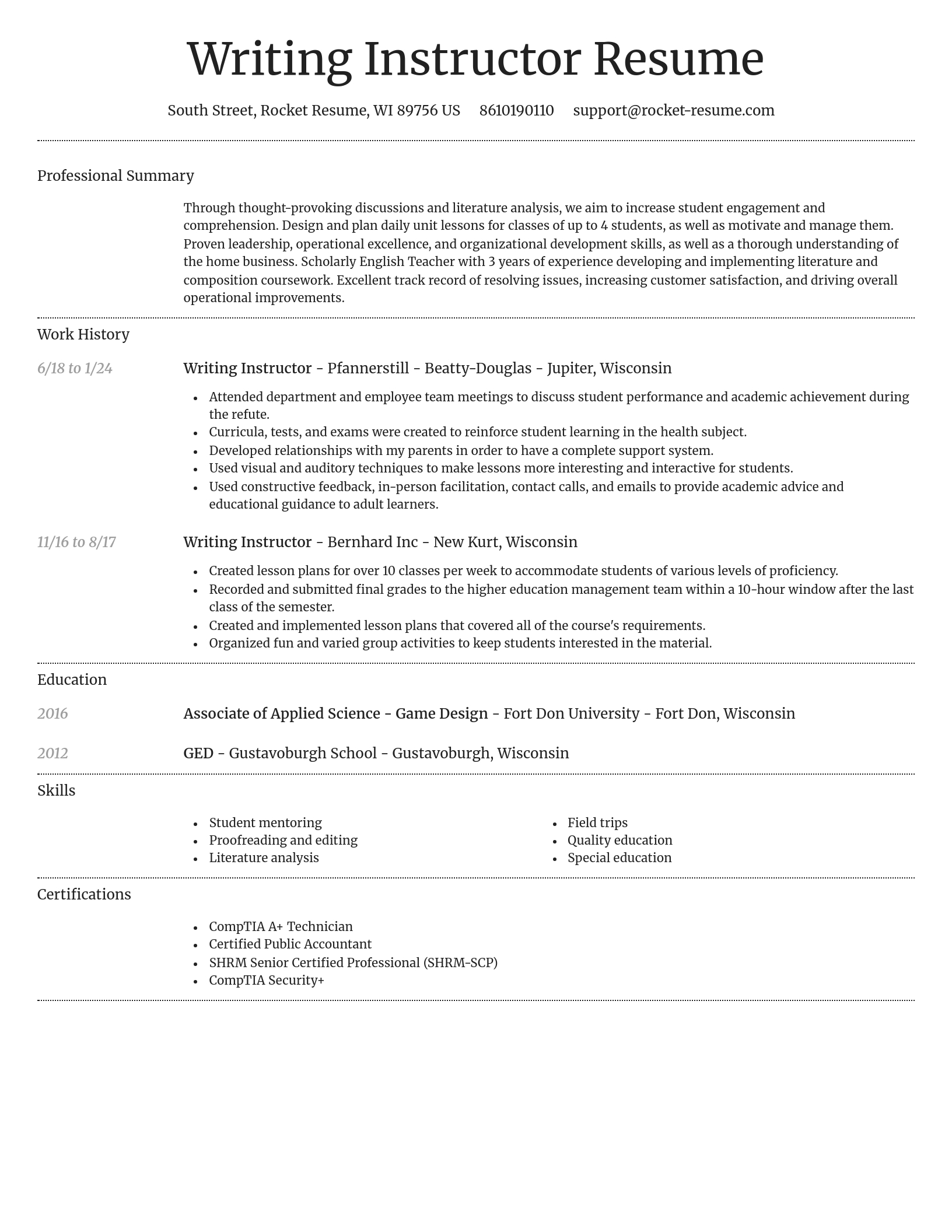 Dignified resume template