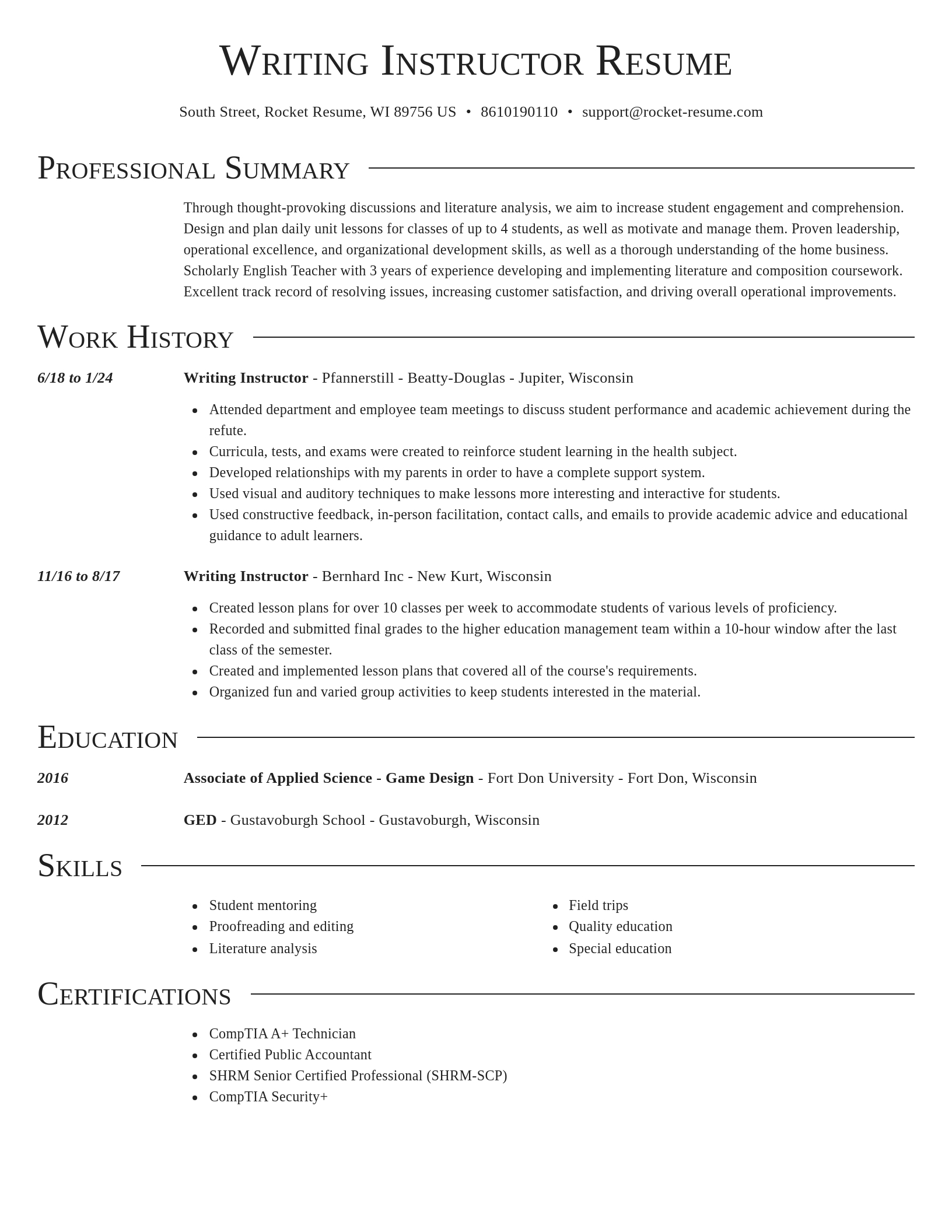 Director resume template