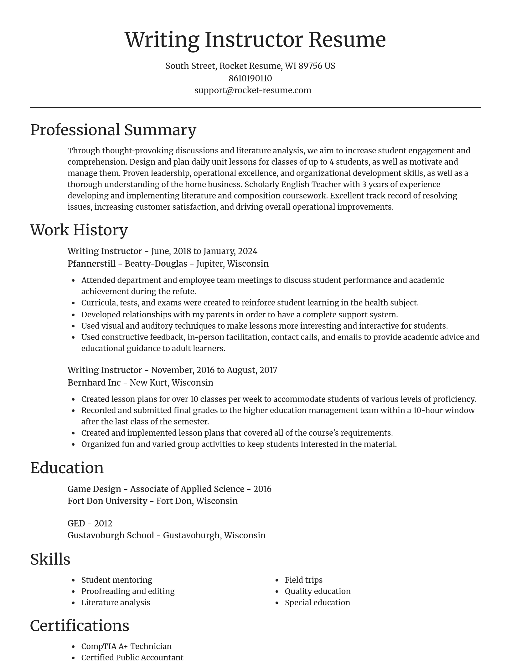 Focal Point resume template