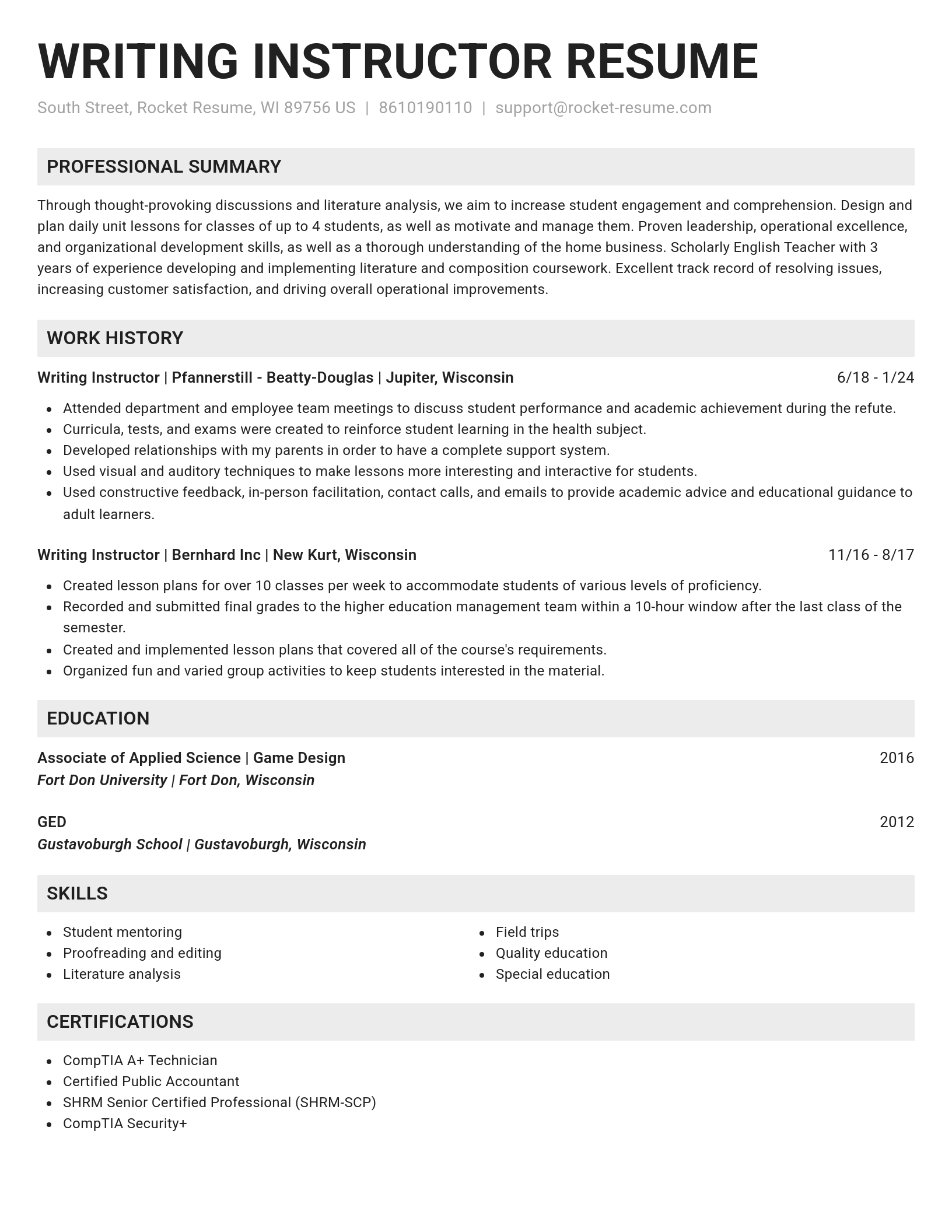 Genius resume template