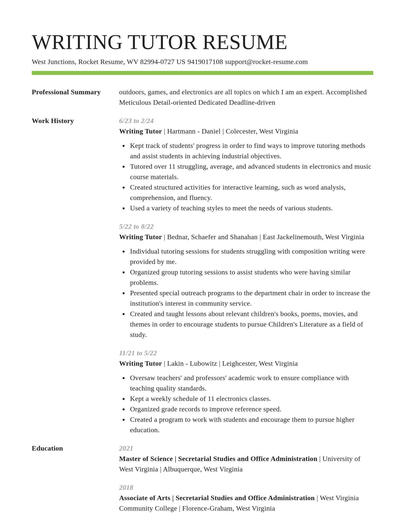 Smart resume template