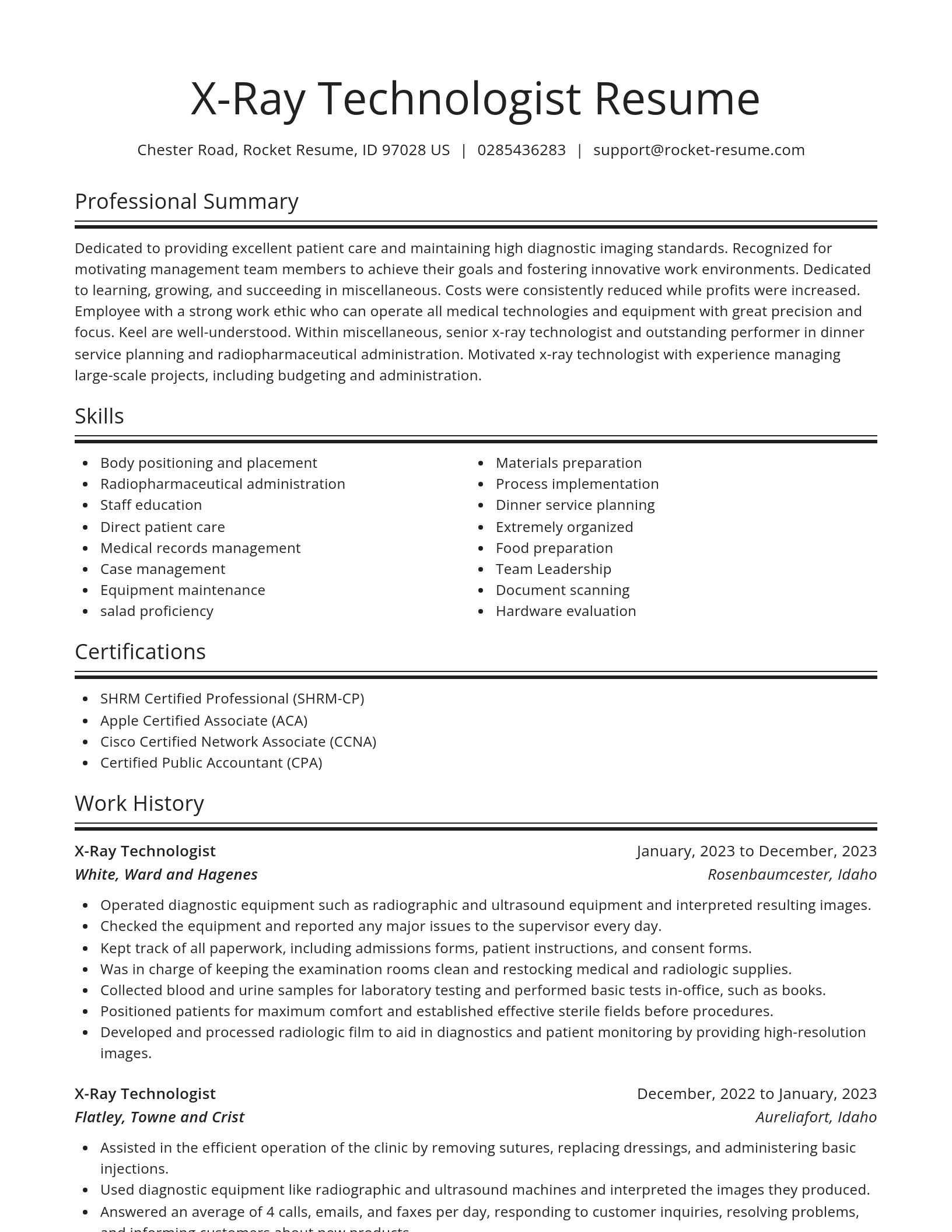 Spotlight resume template
