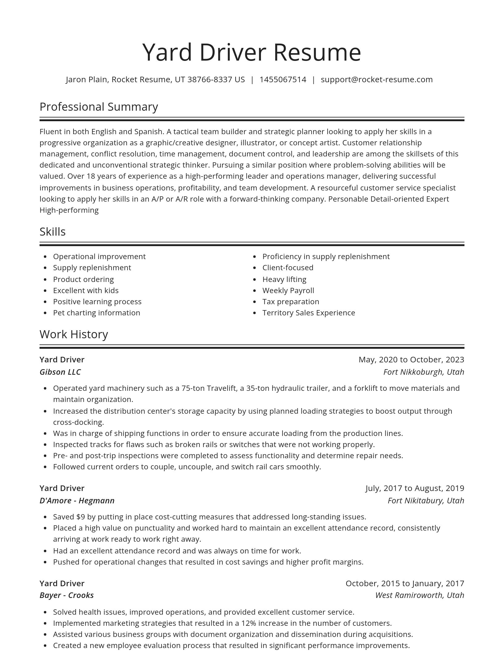 Spotlight resume template