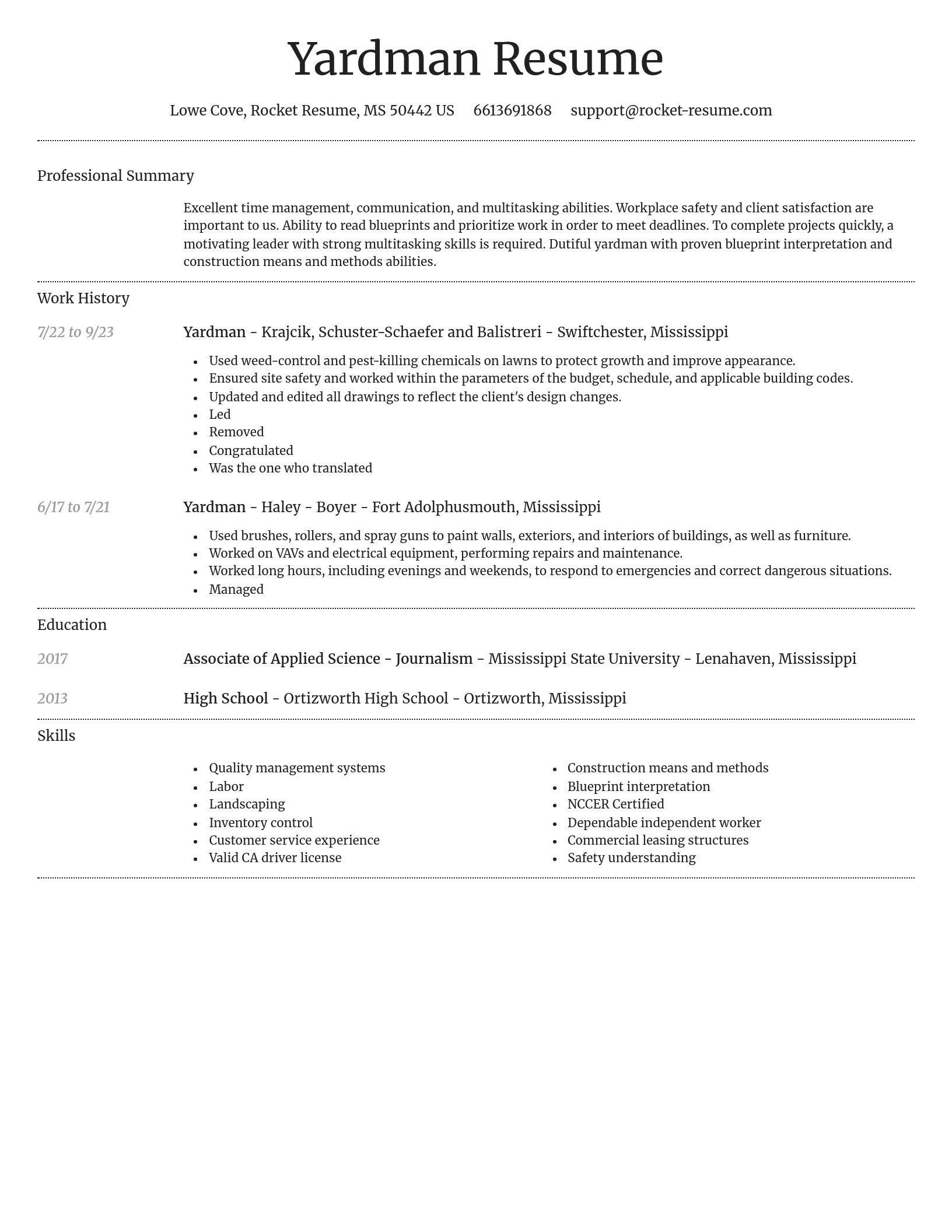 Dignified resume template