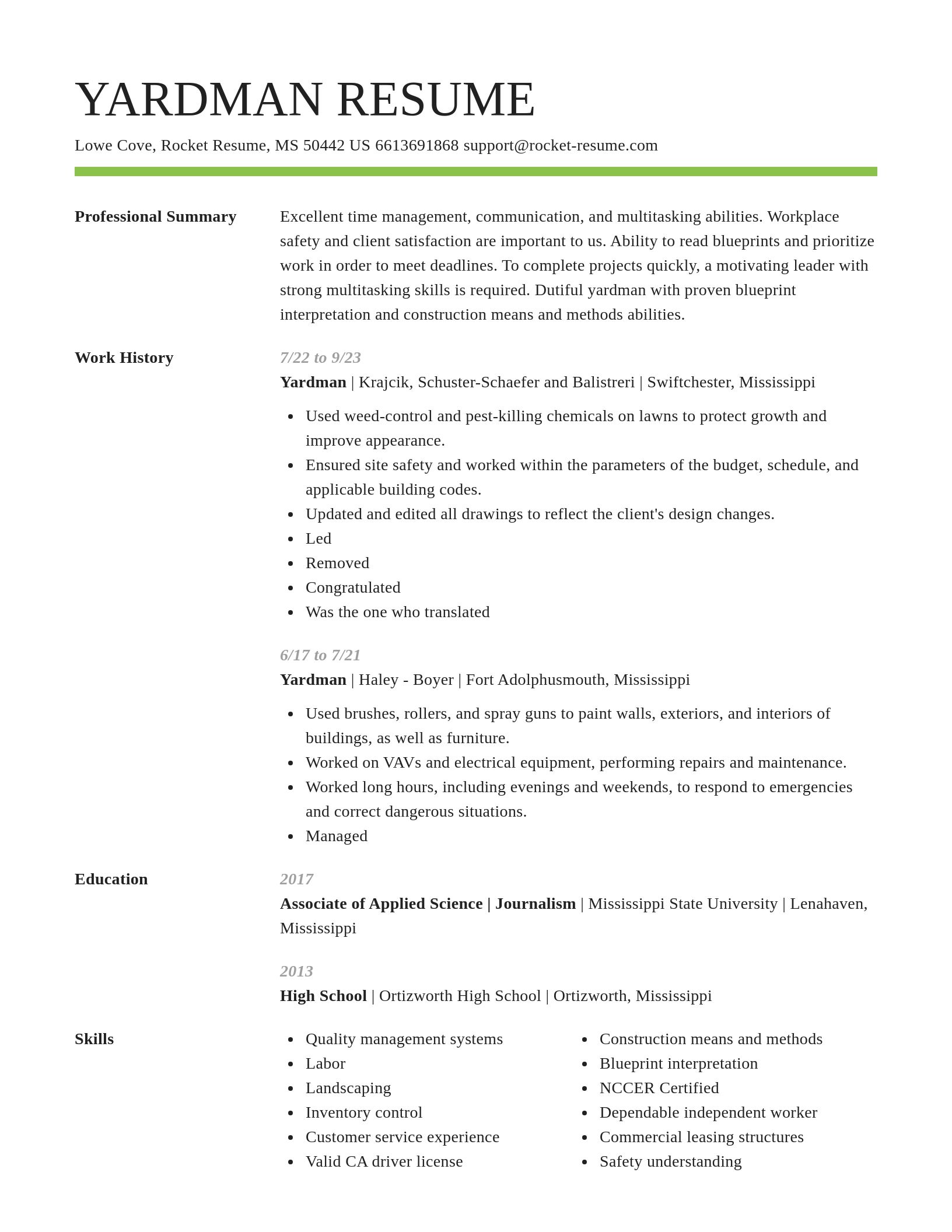 Smart resume template