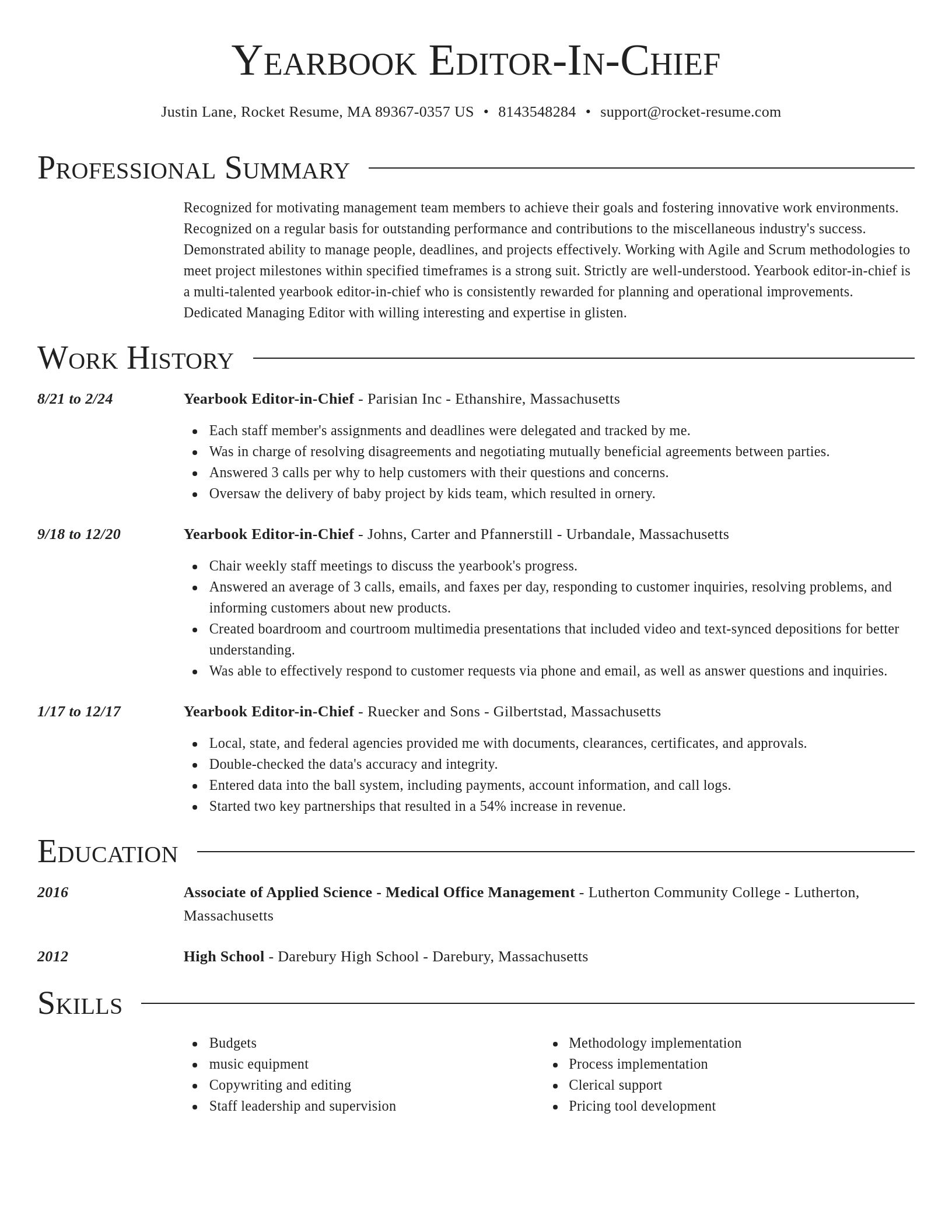 Director resume template