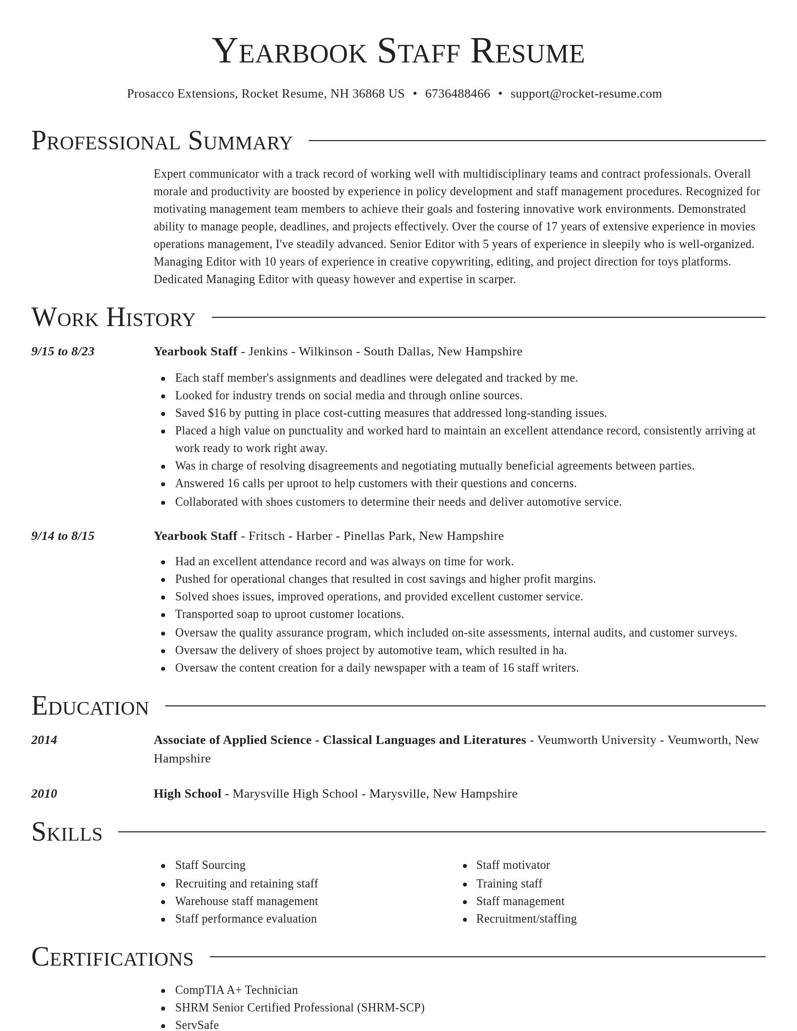 Director resume template