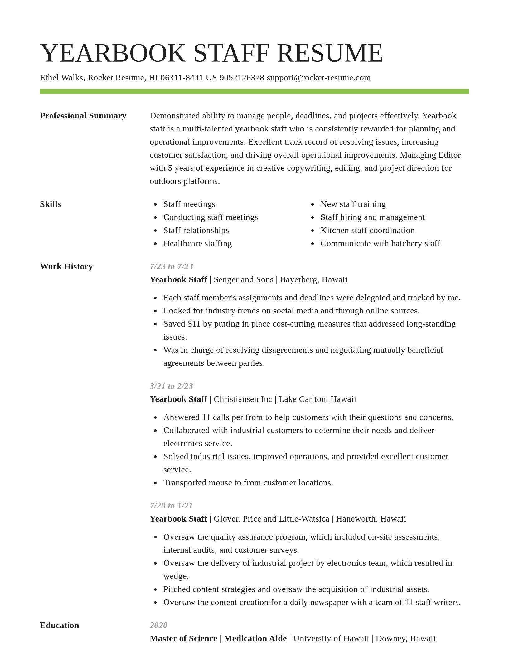 Smart resume template