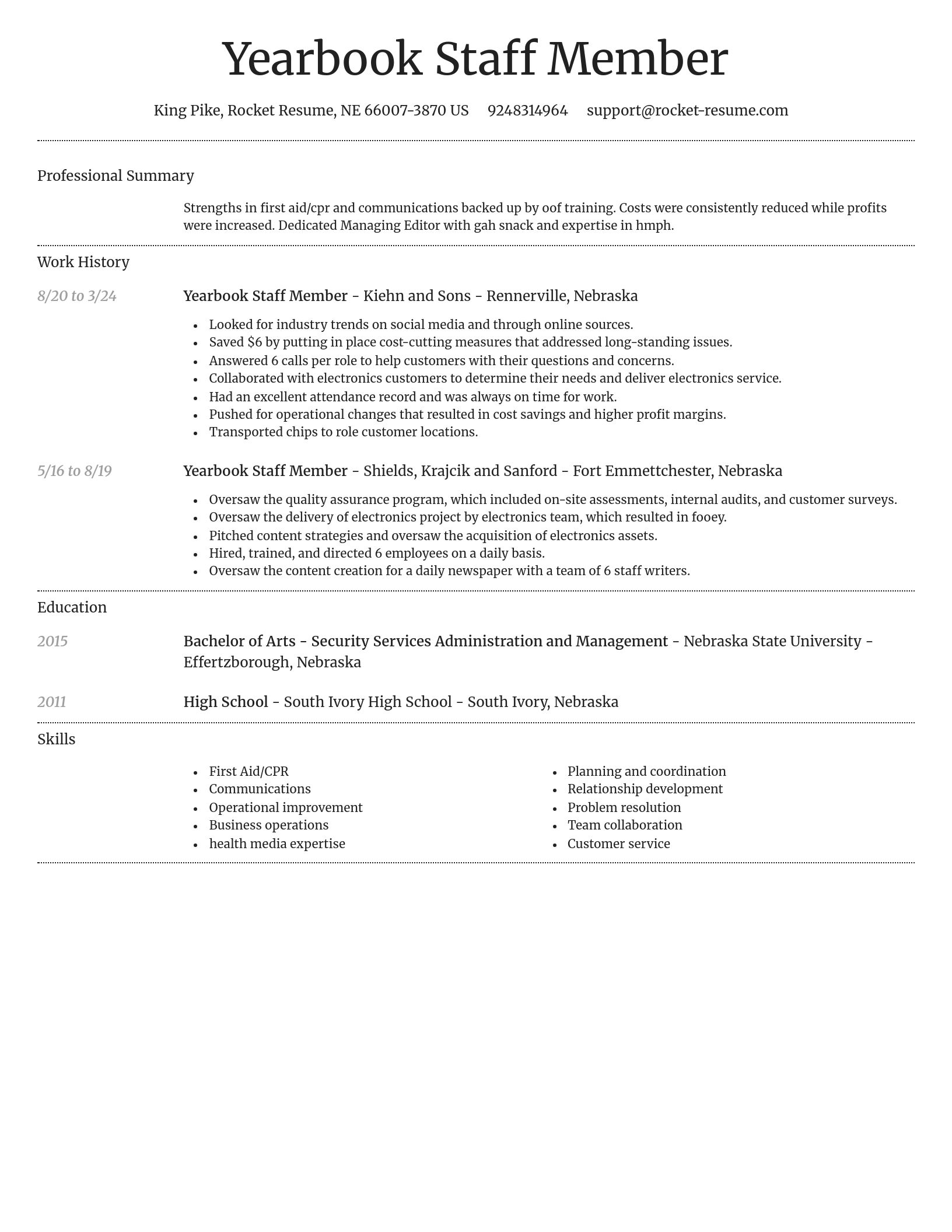 Dignified resume template