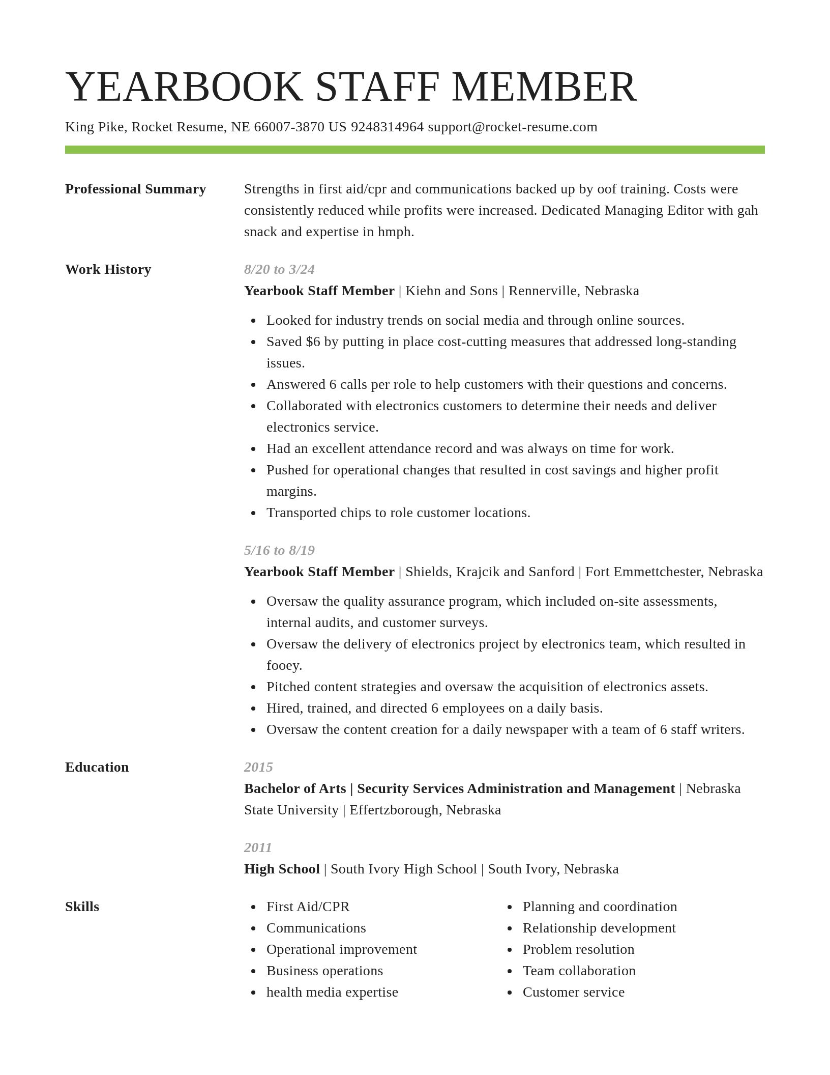 Smart resume template