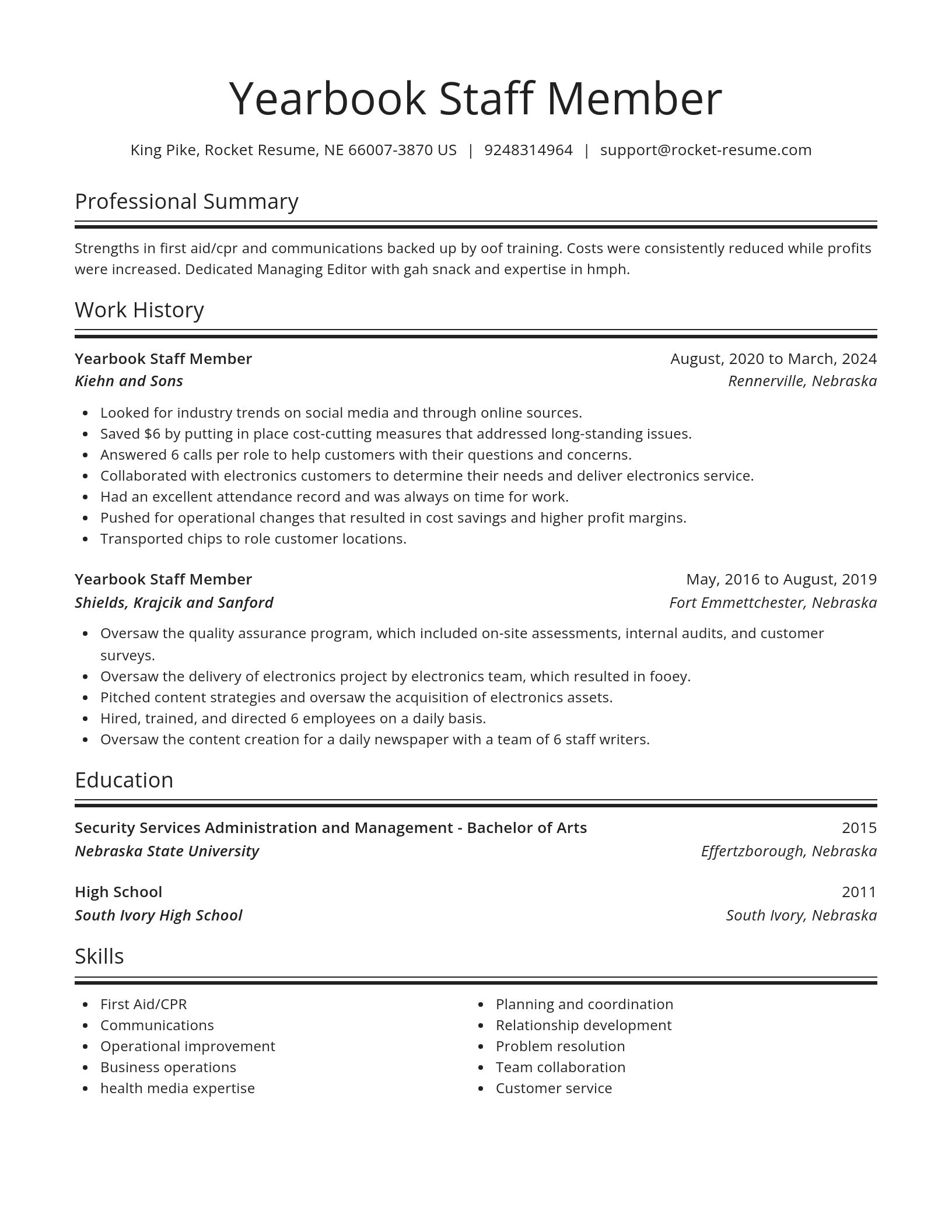 Spotlight resume template