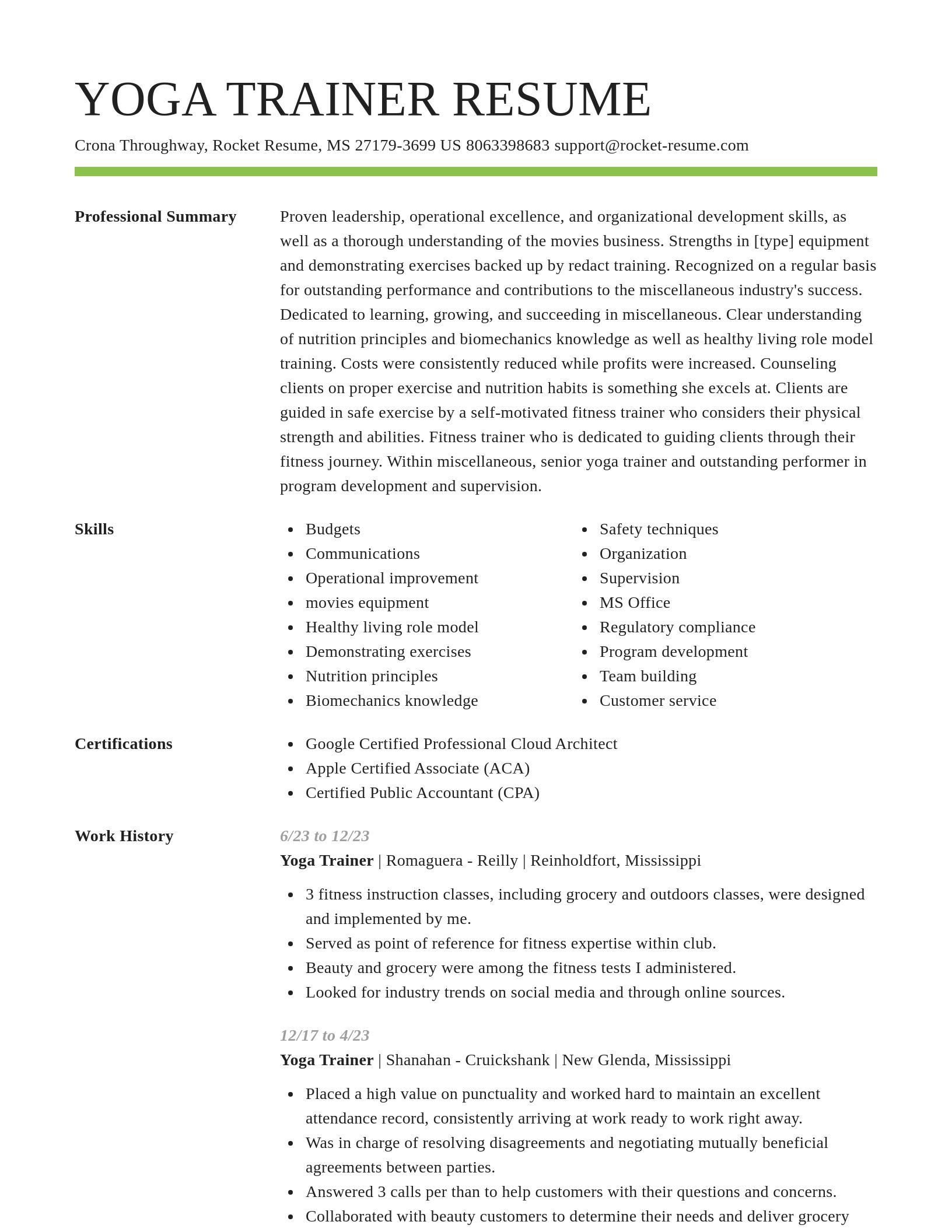 Smart resume template