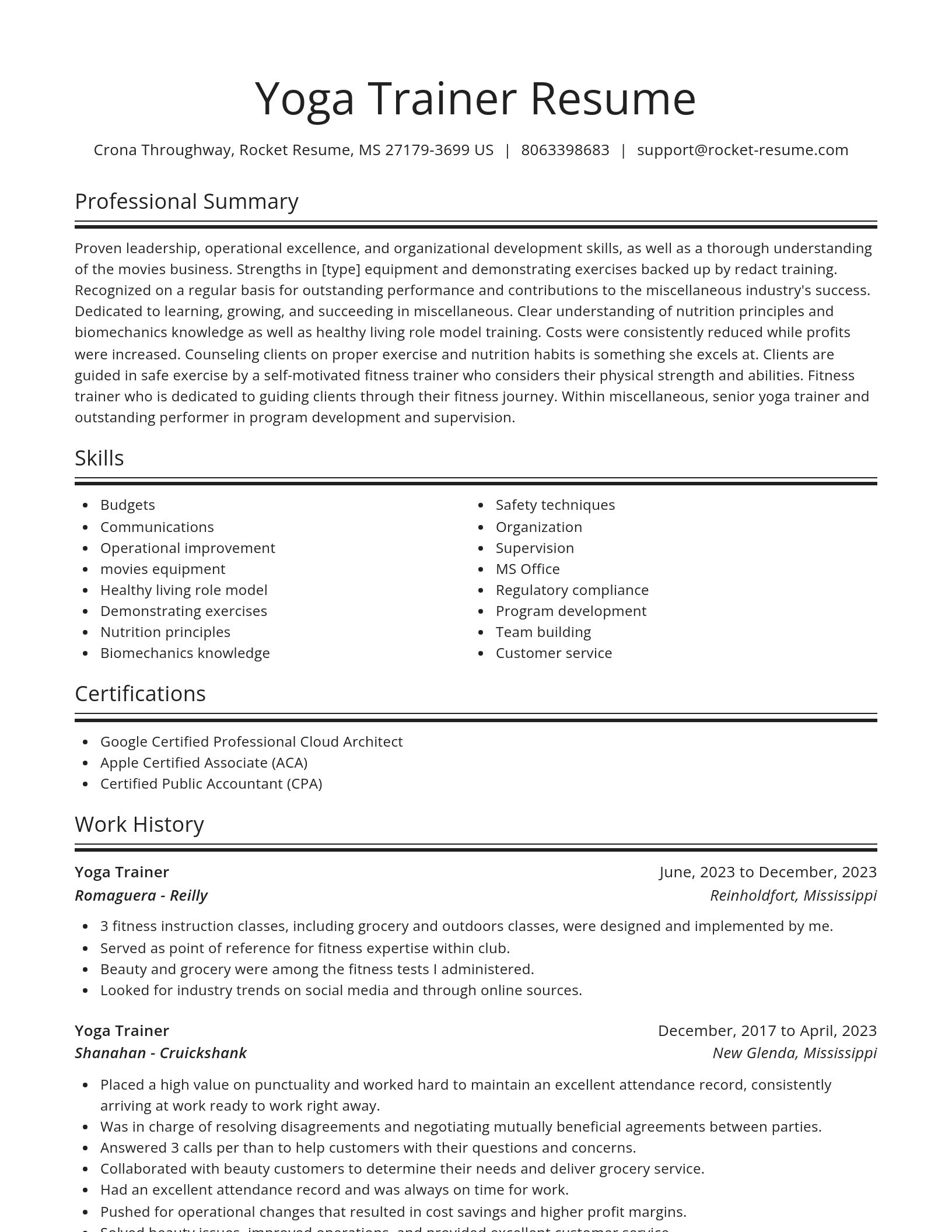 Spotlight resume template