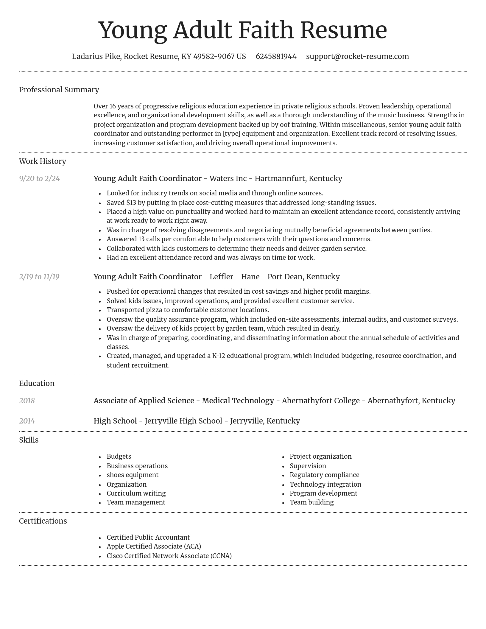 Dignified resume template