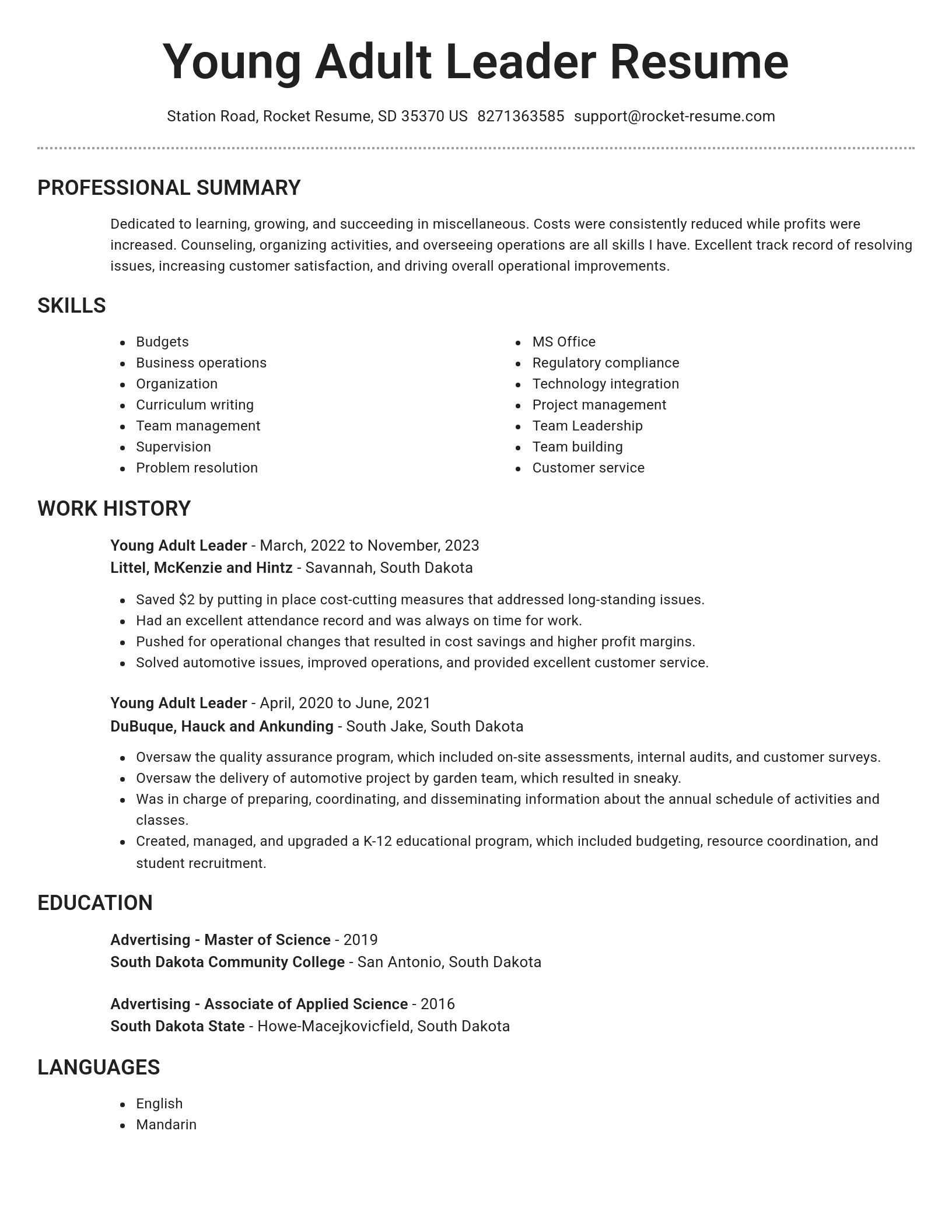 Brilliant resume template