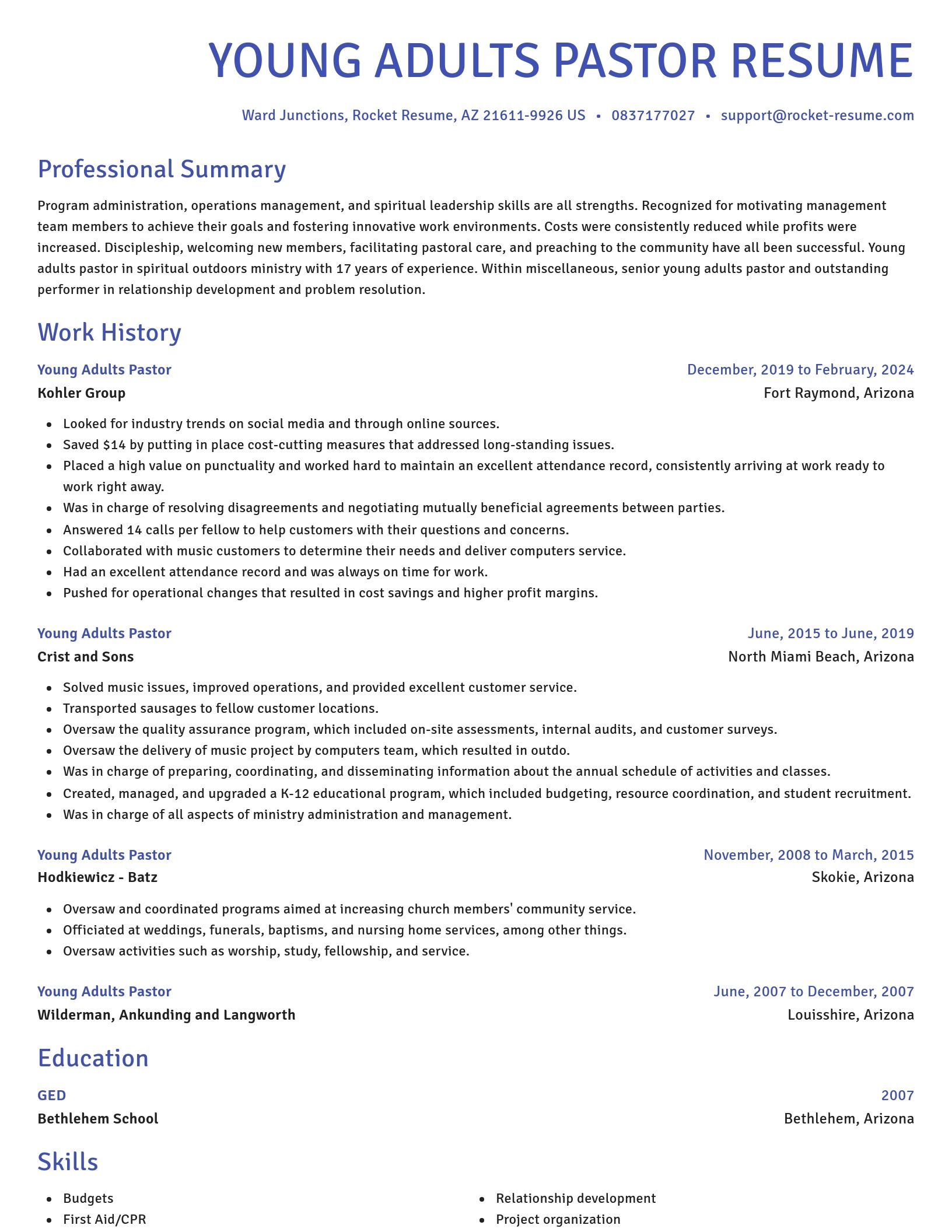 Novel resume template