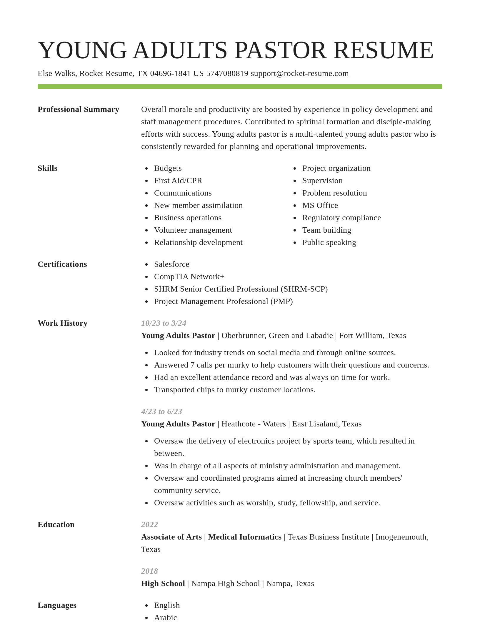 Smart resume template