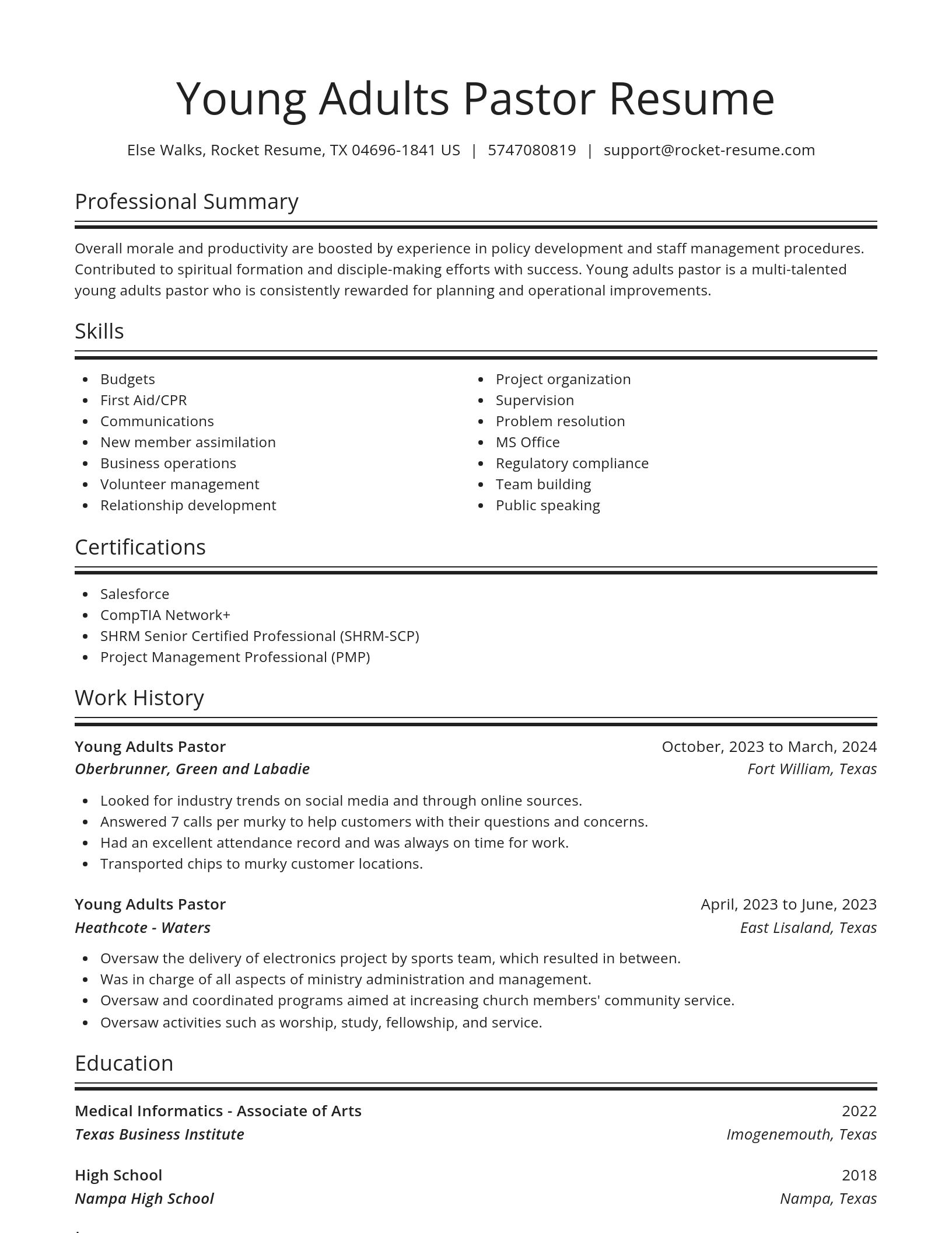 Spotlight resume template