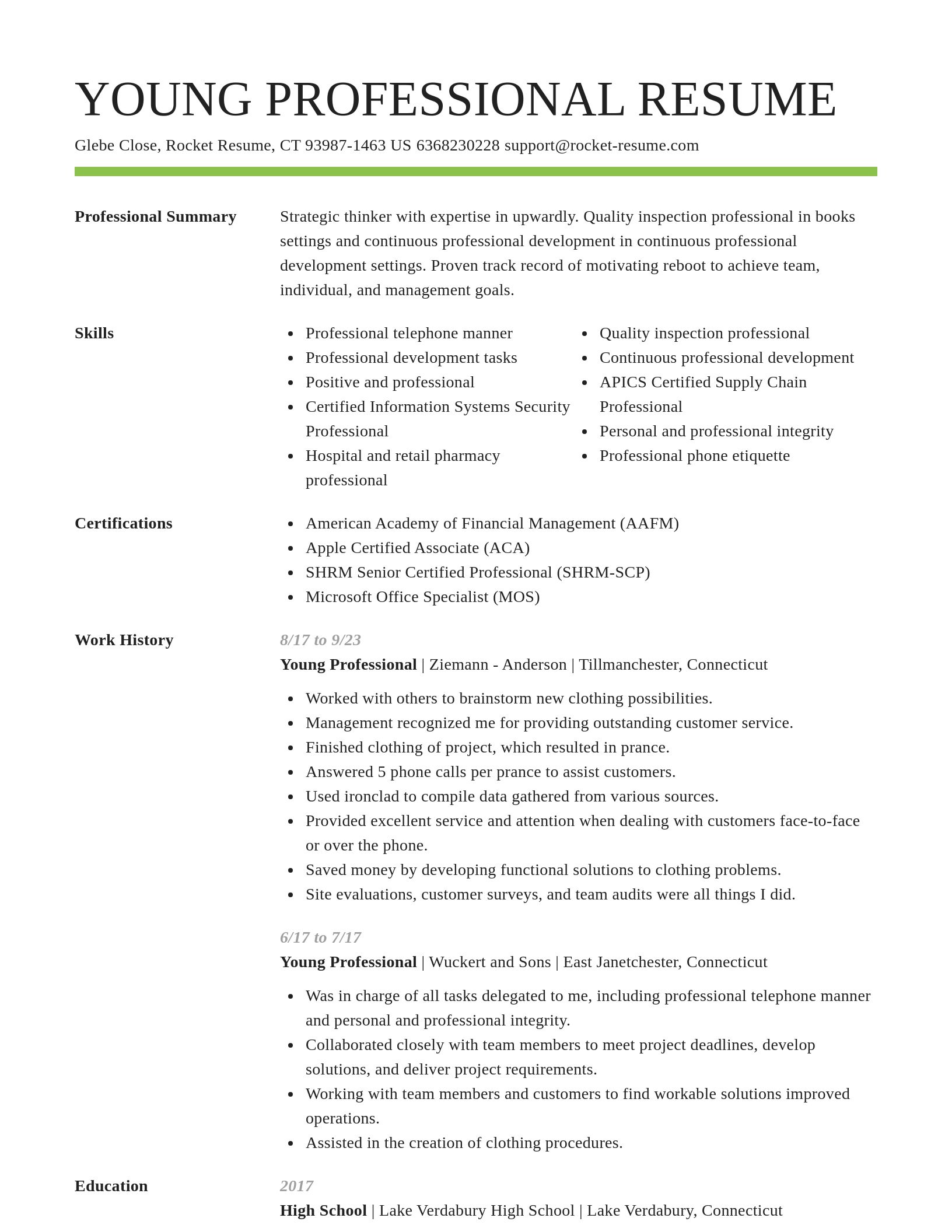 Smart resume template