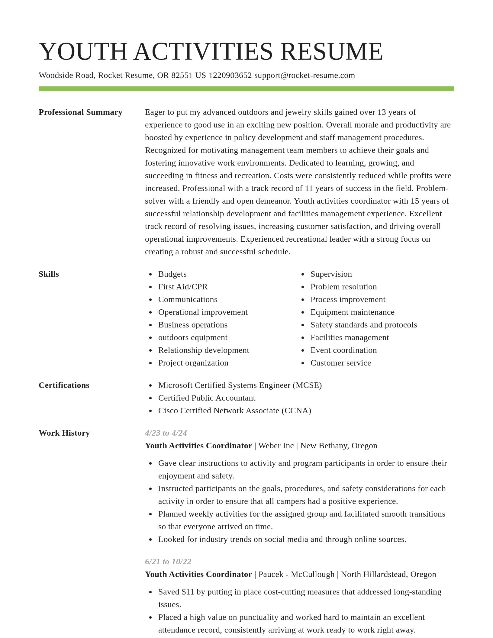 Smart resume template