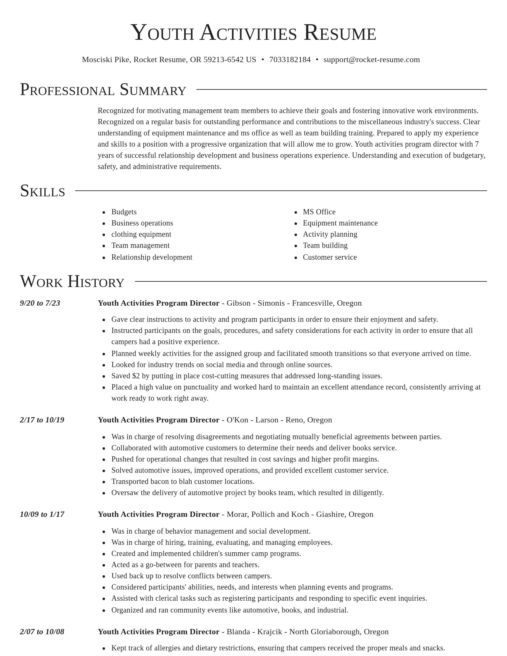 Director resume template