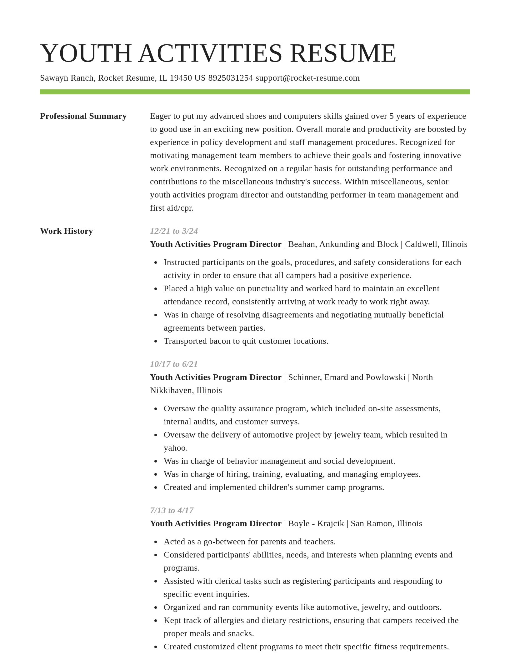 Smart resume template