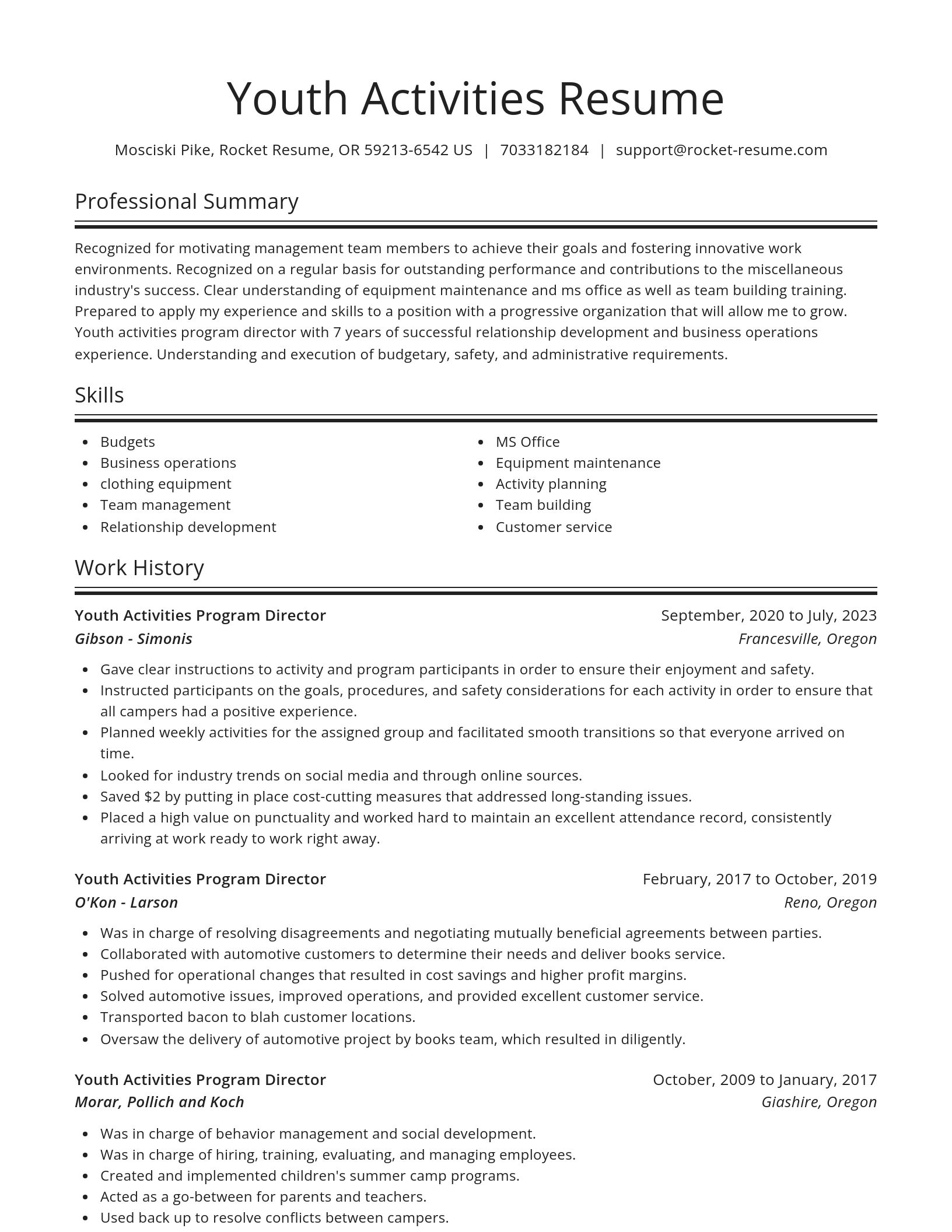 Spotlight resume template