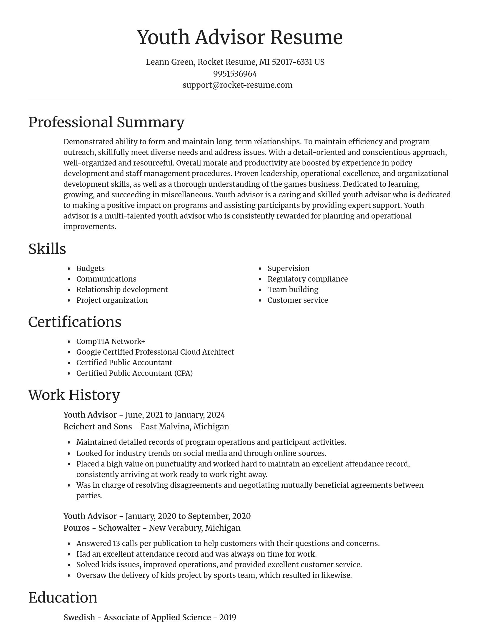Focal Point resume template