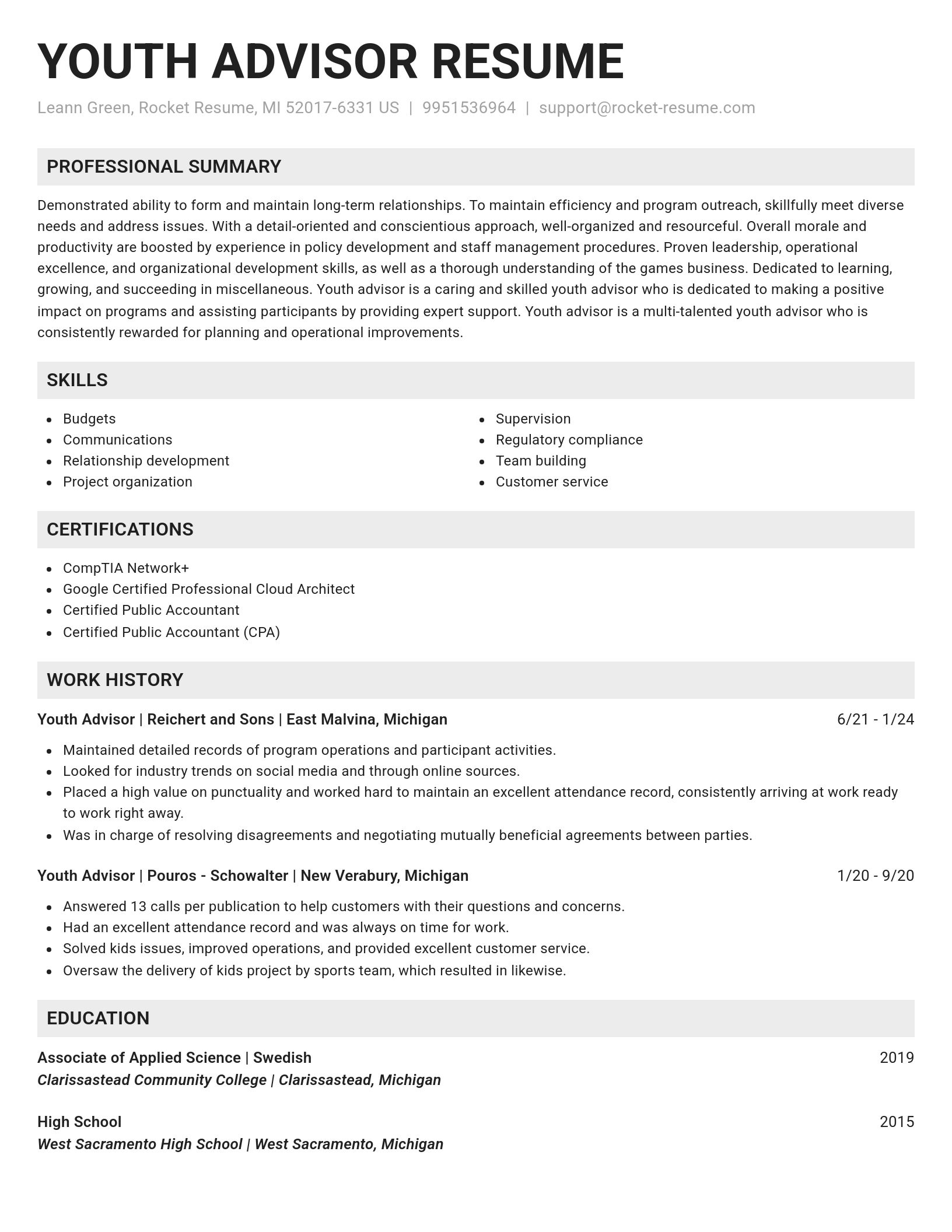 Genius resume template
