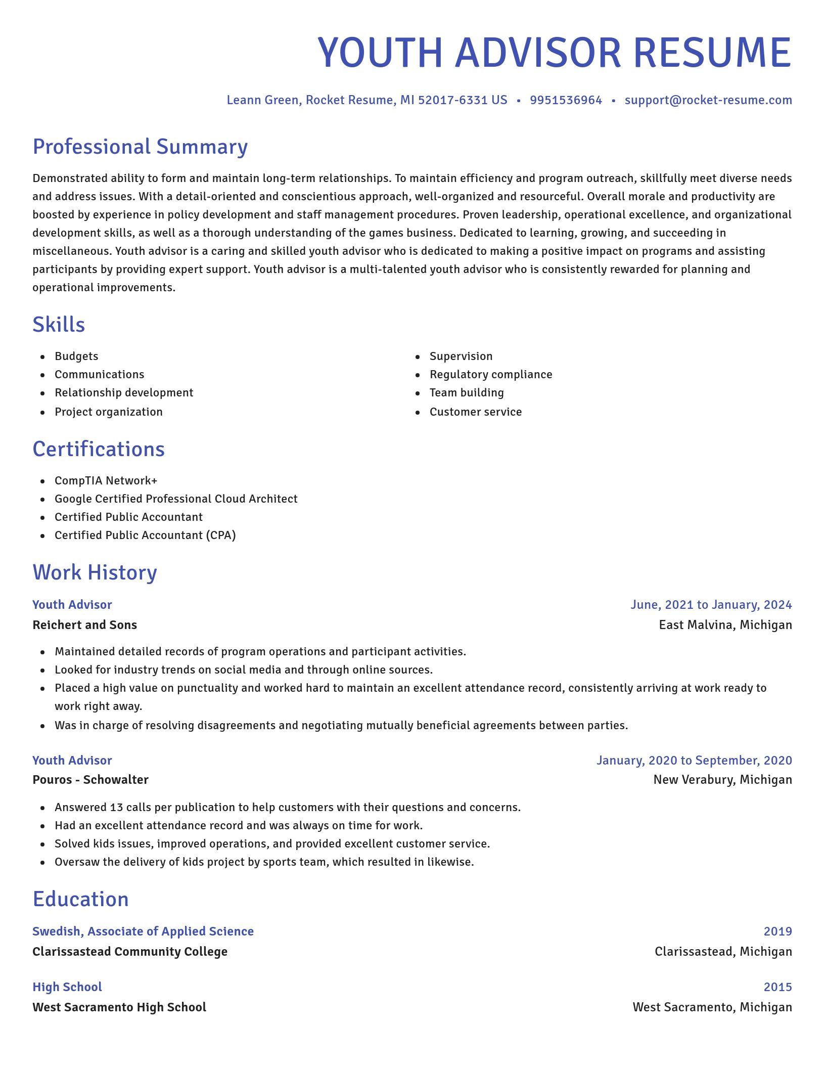 Novel resume template