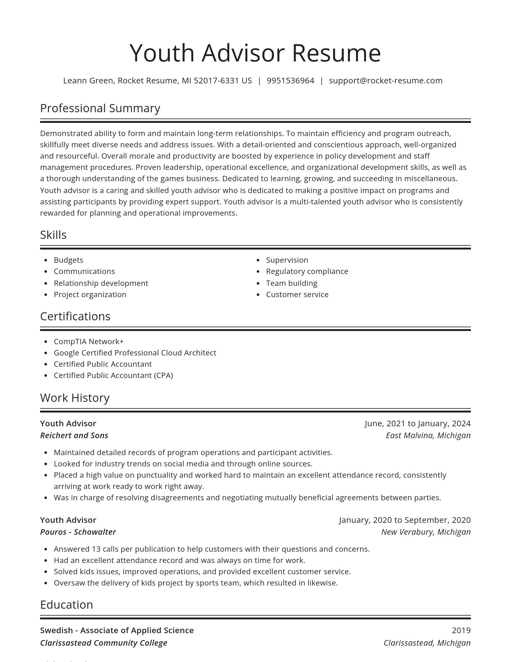 Spotlight resume template