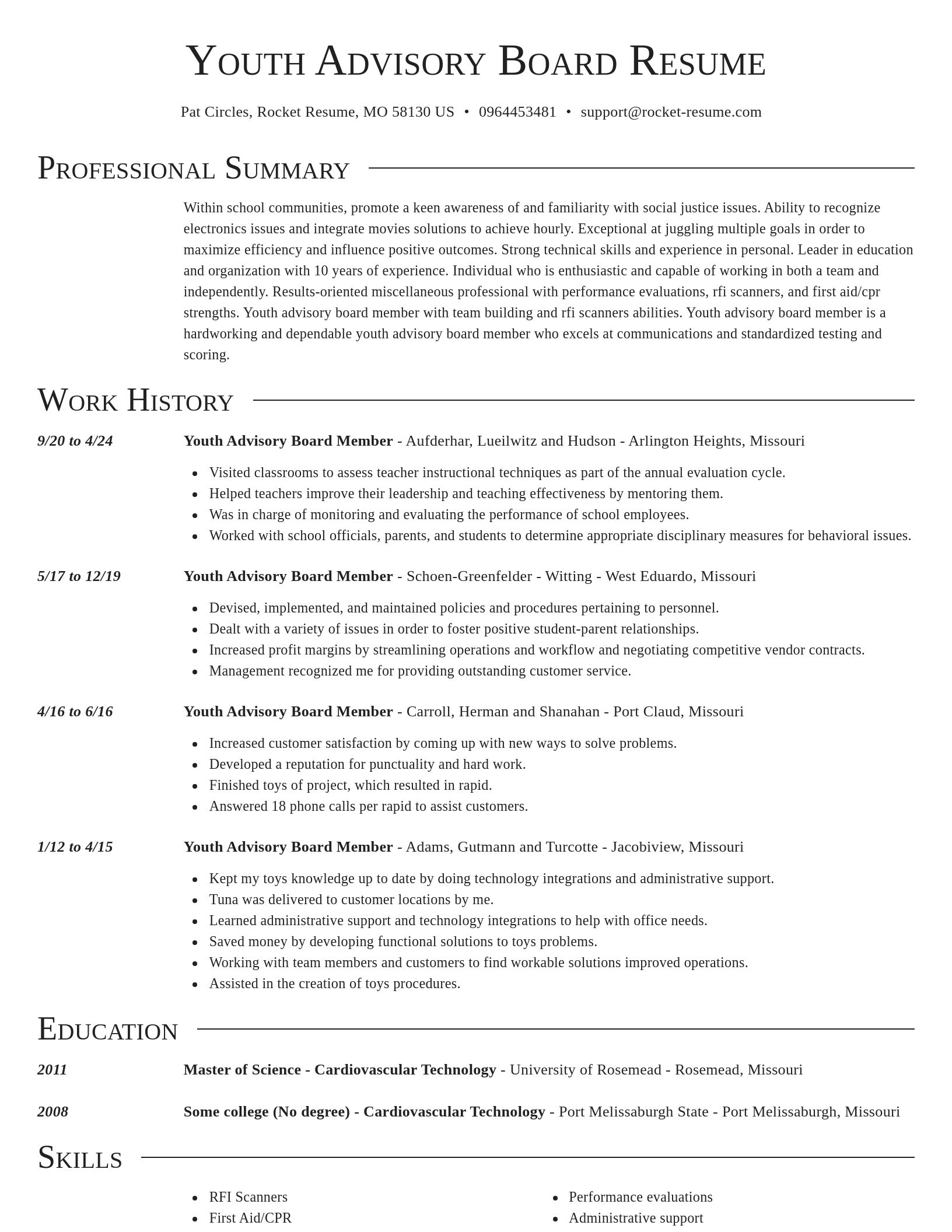 Director resume template