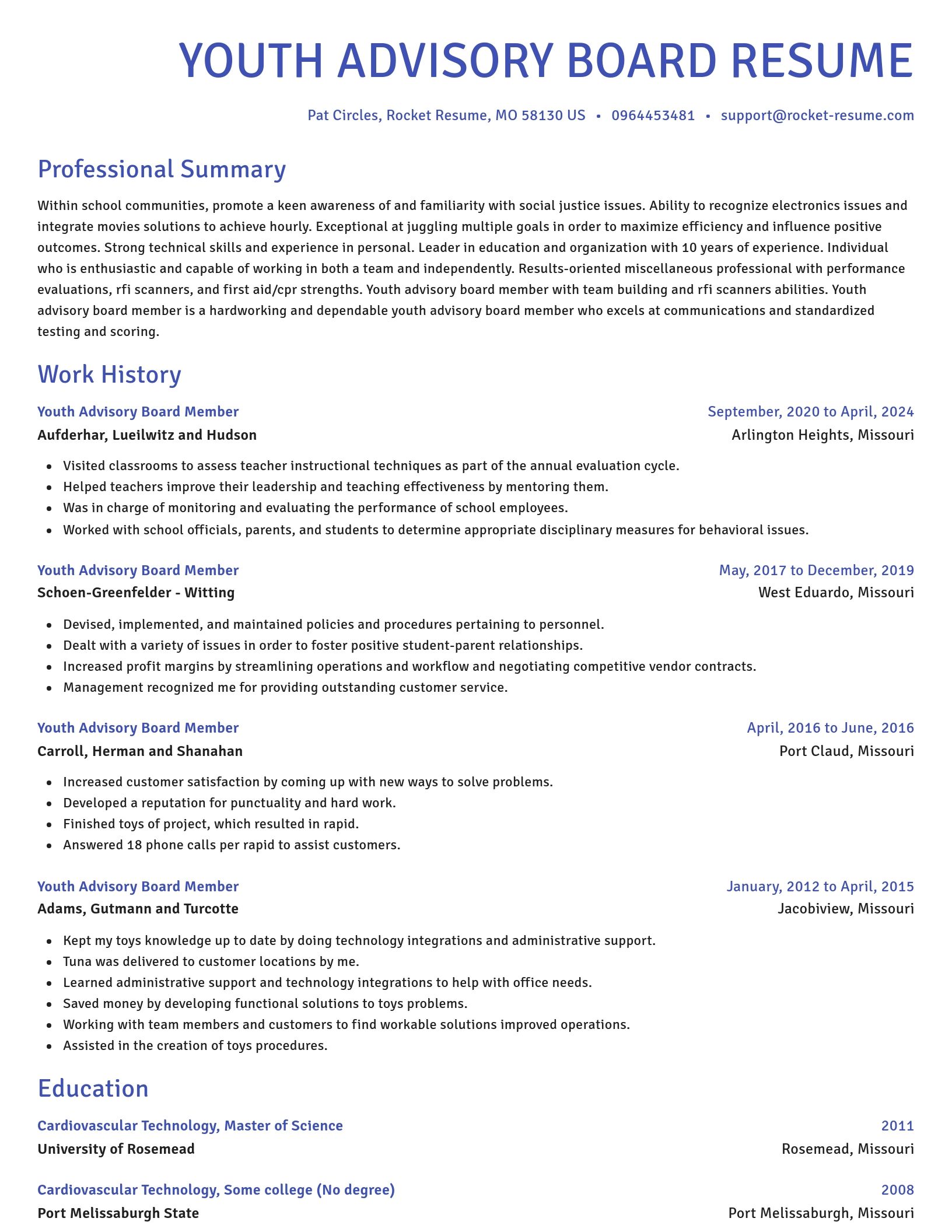 Novel resume template