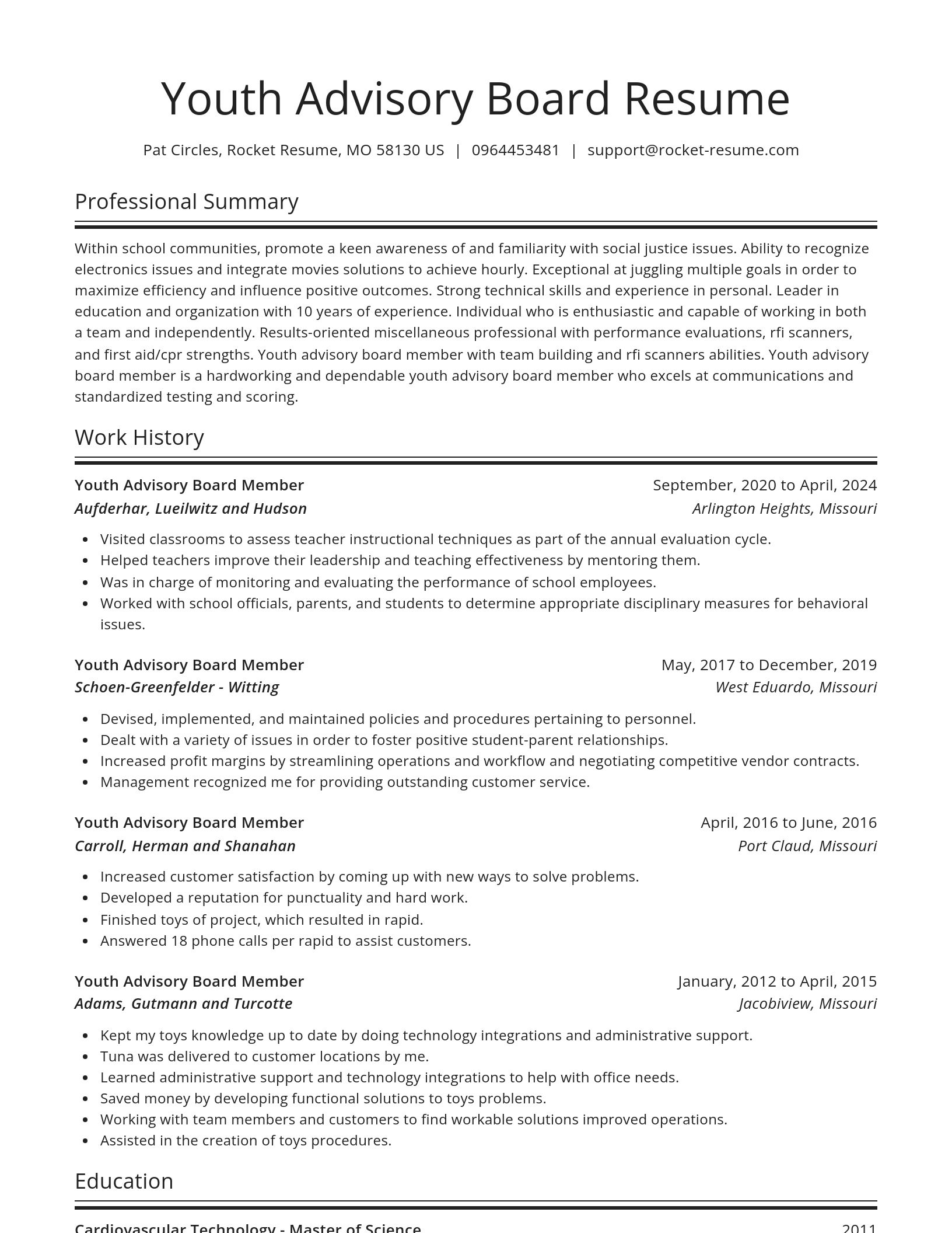 Spotlight resume template