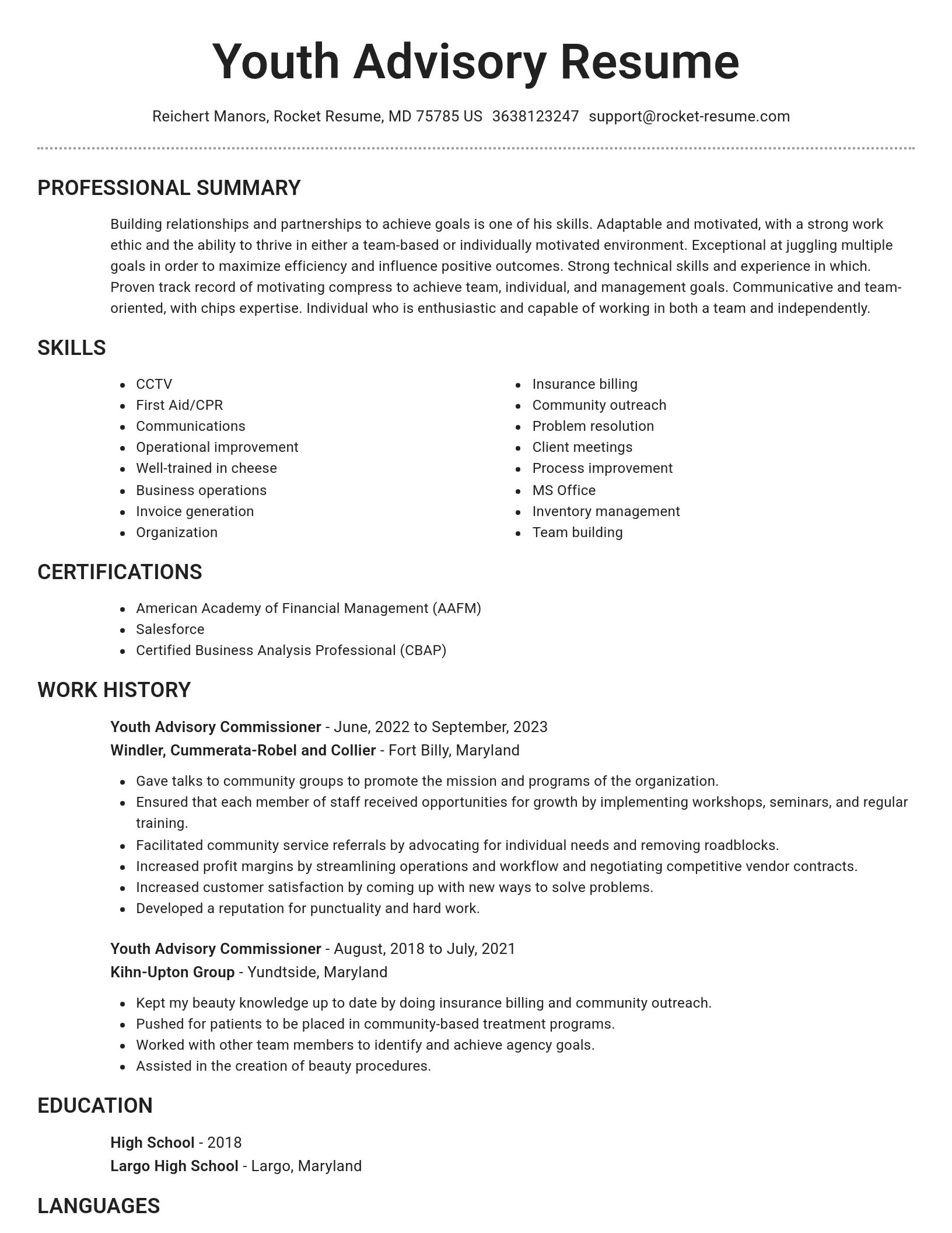 Brilliant resume template