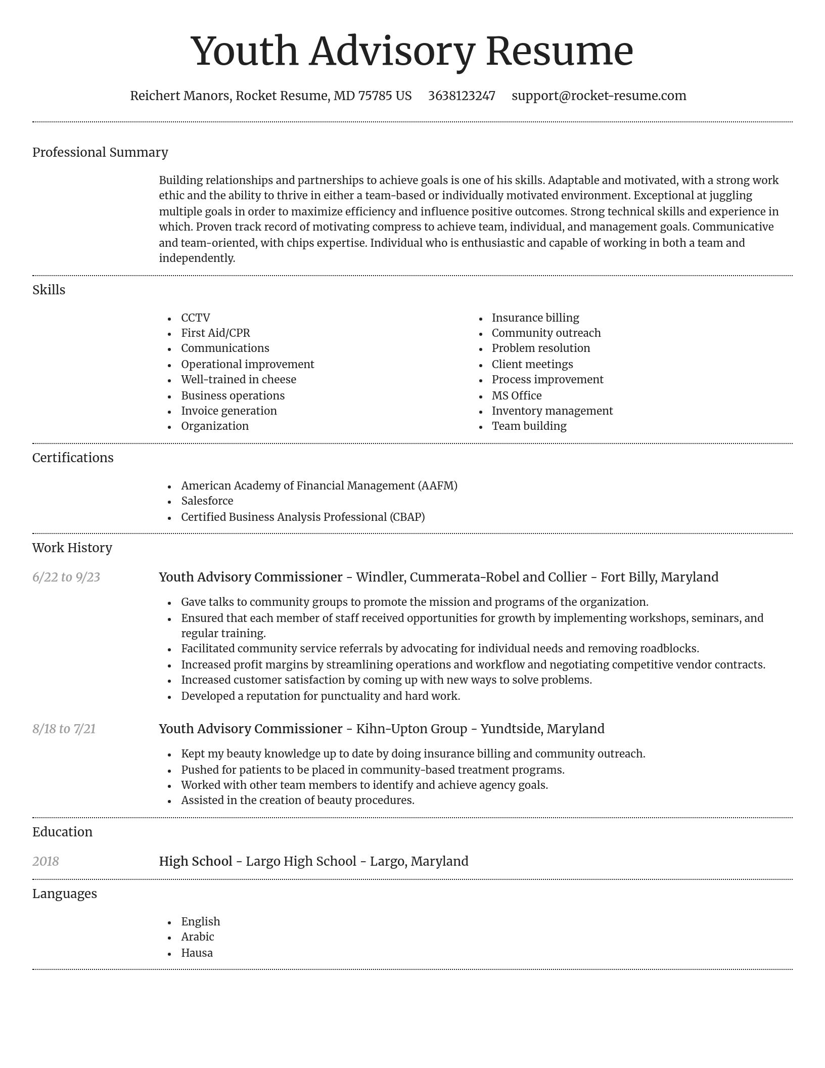 Dignified resume template