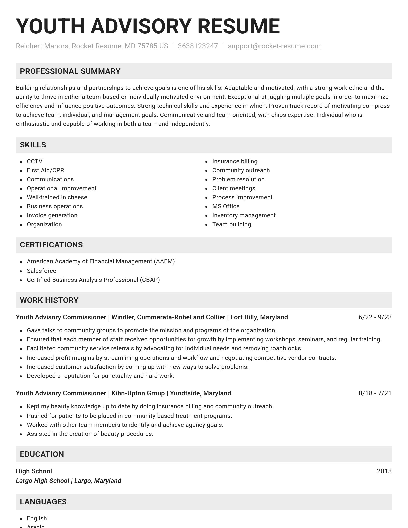 Genius resume template