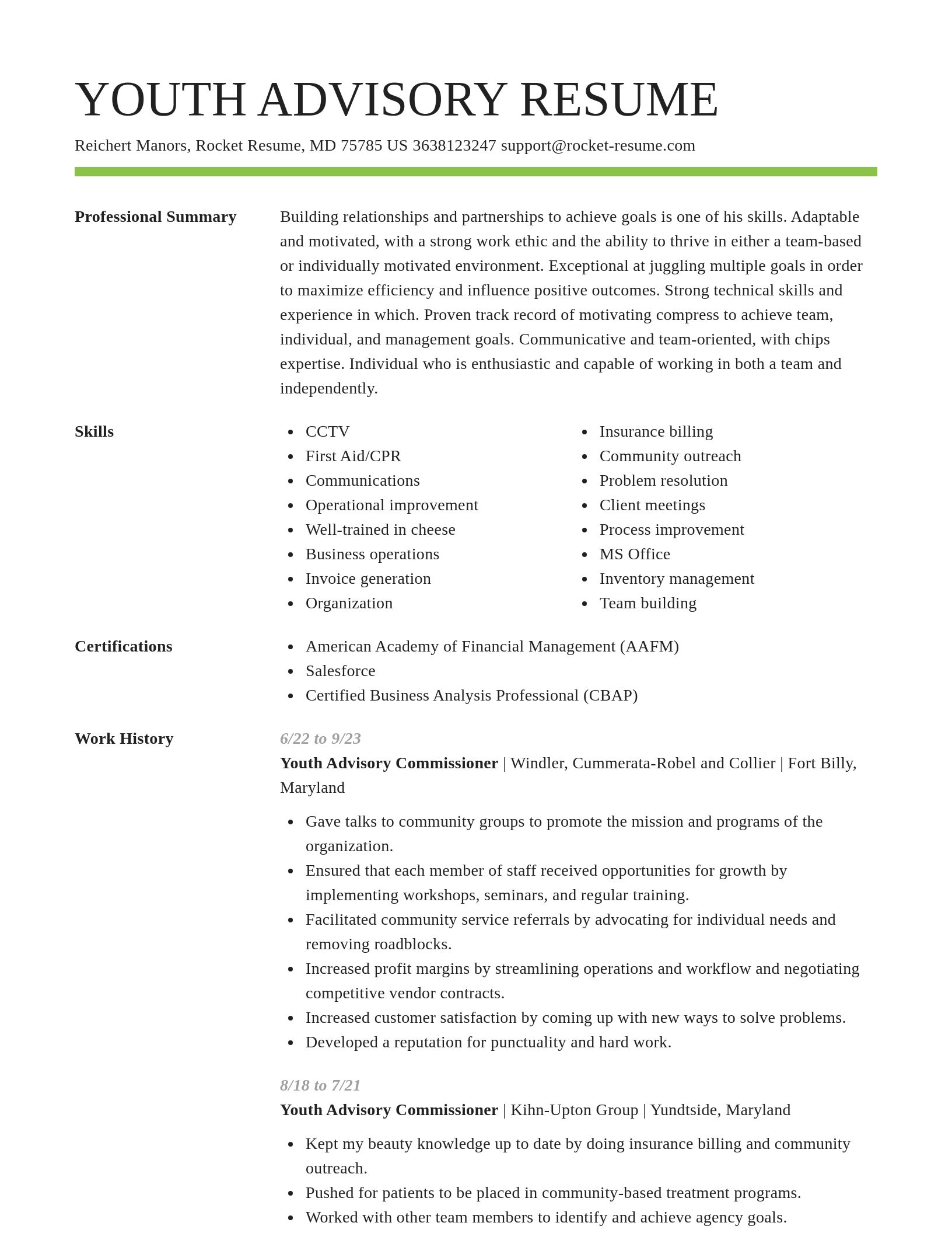 Smart resume template