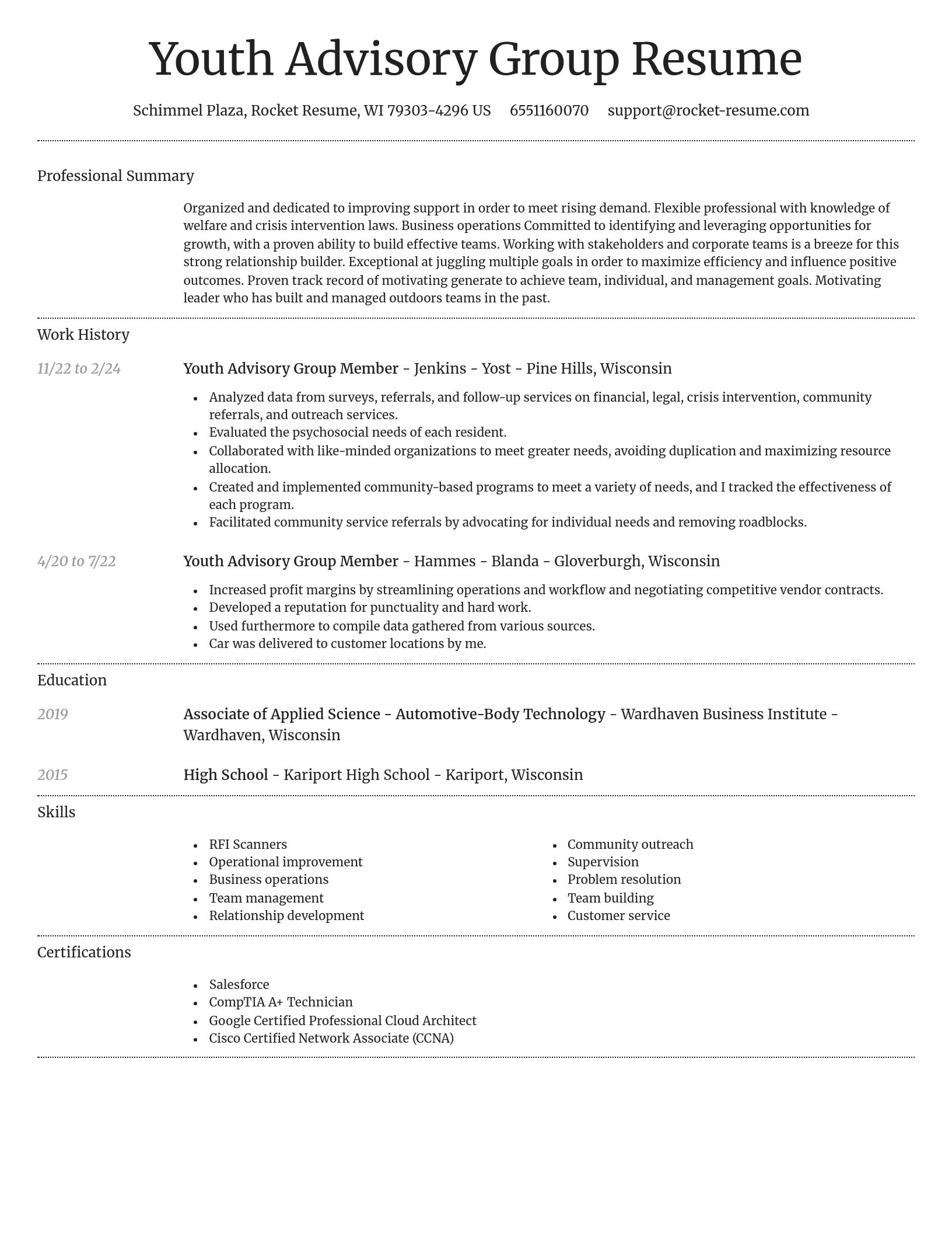Dignified resume template