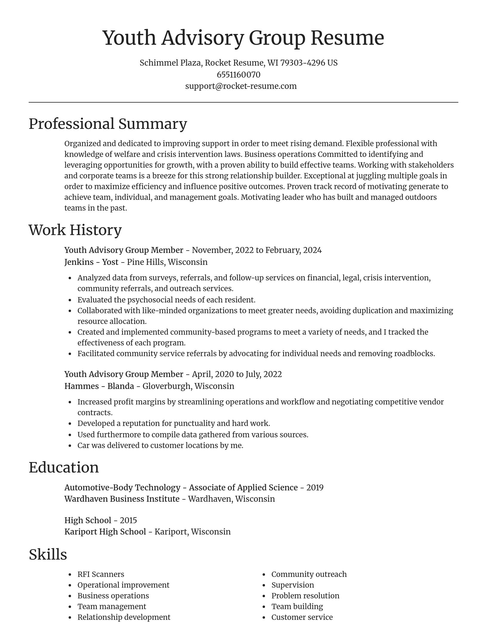 Focal Point resume template