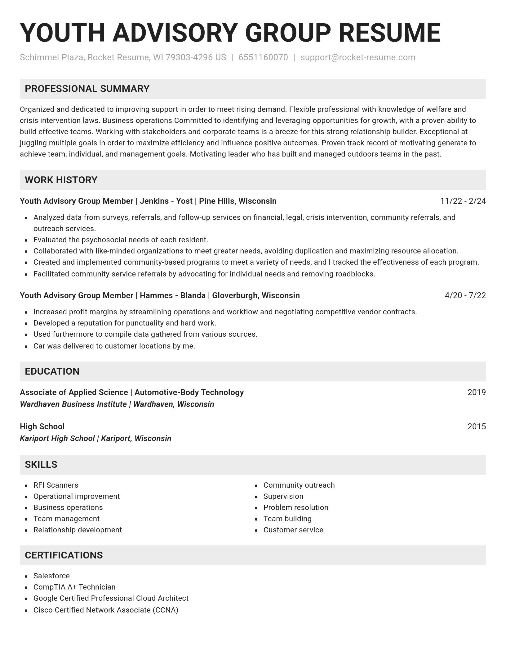 Genius resume template